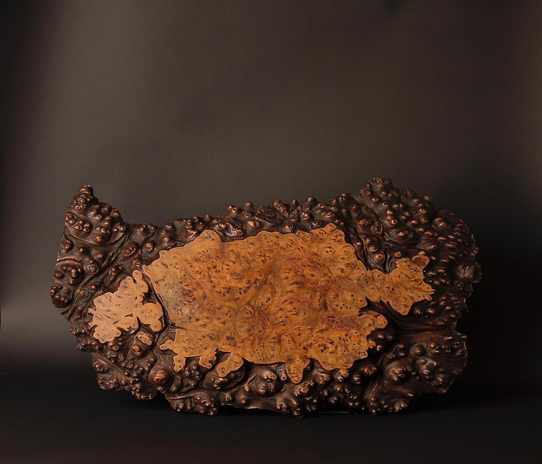 Intricate Burl Wood Shikiita Stand, Traditional Japanese For Sale at ...