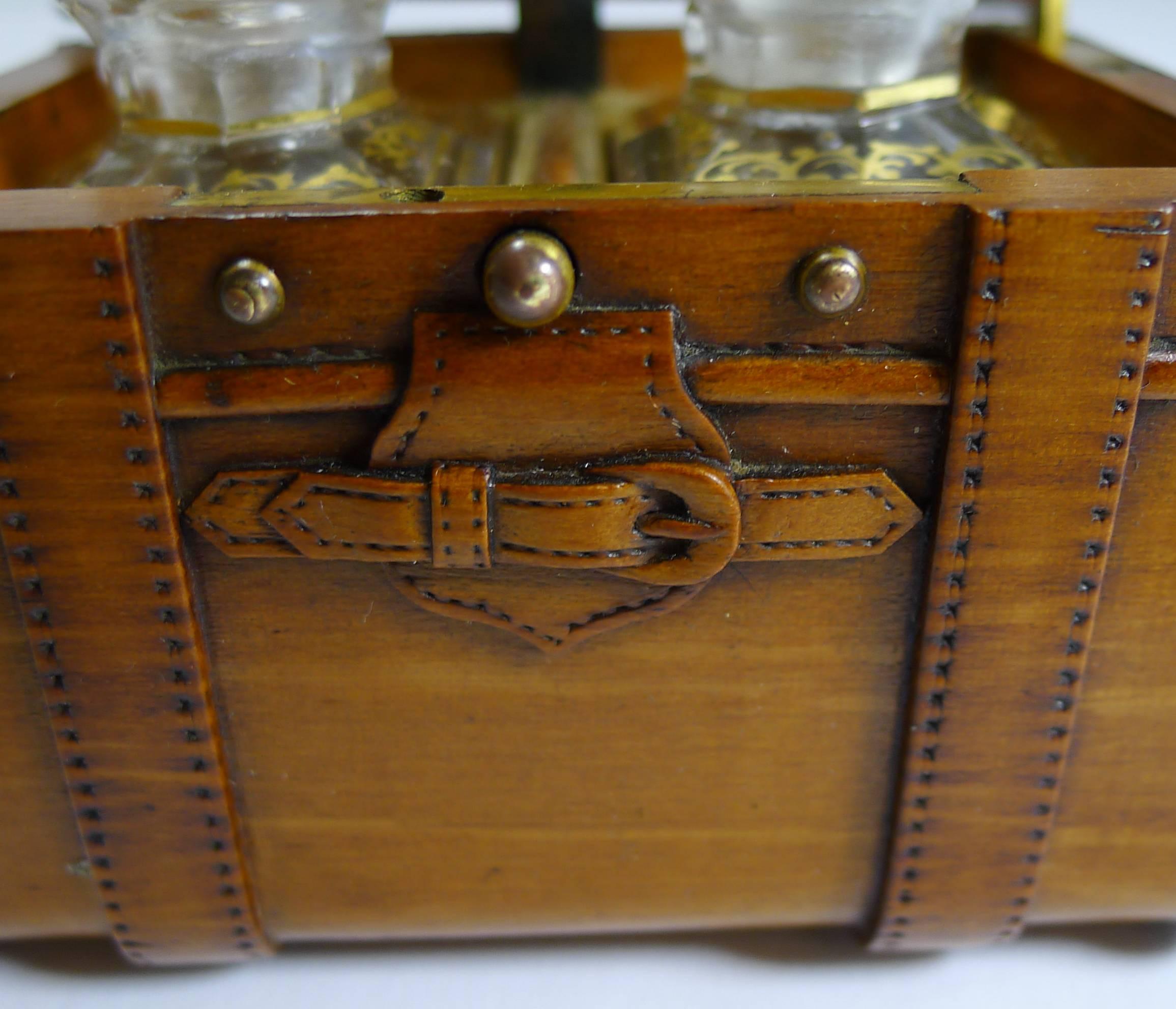 Late Victorian Intricate Carved French Fruit Wood Trunk, Perfume Box, circa 1880 For Sale