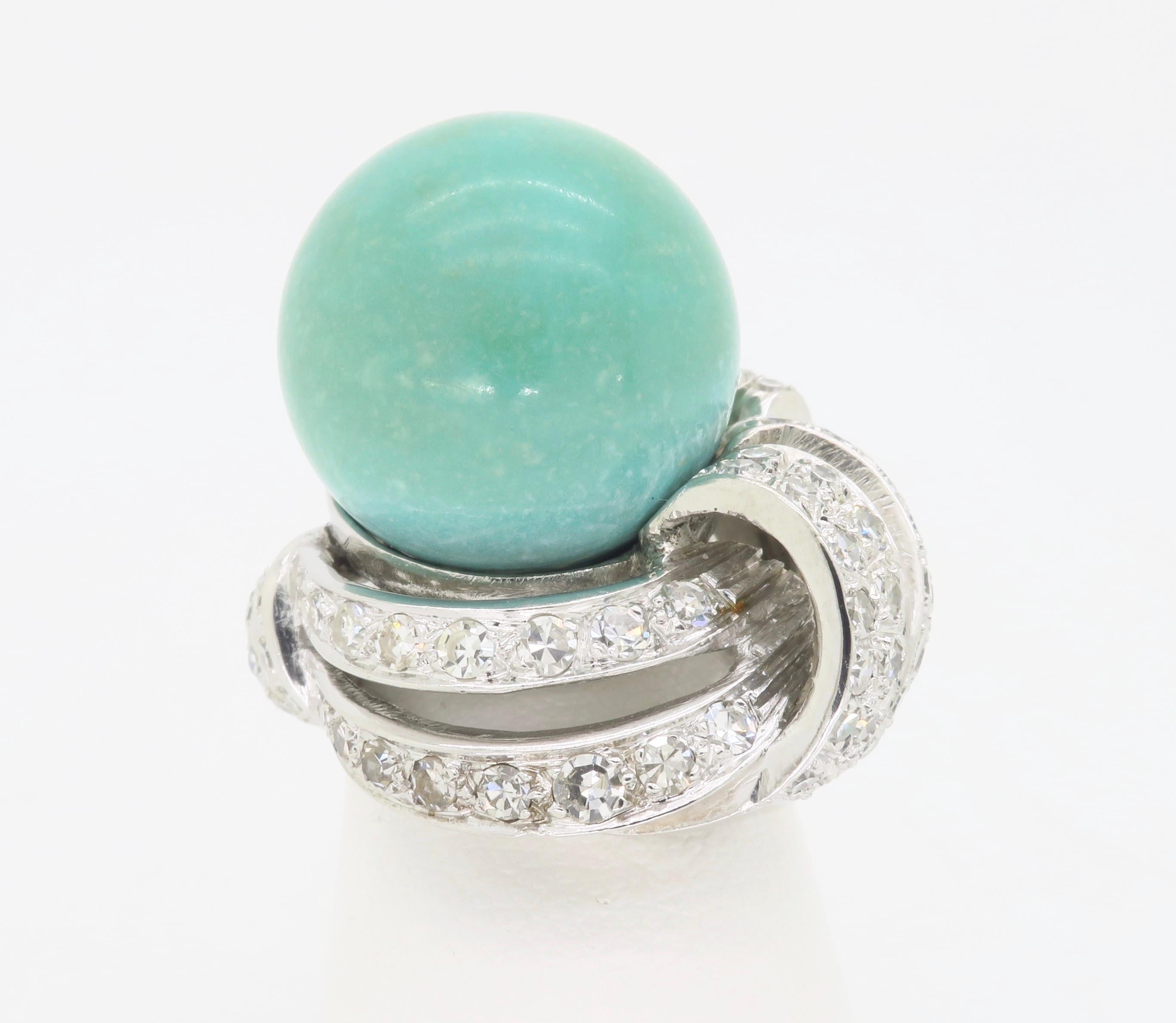 Intricate Chalcedony & Diamond Cocktail Ring For Sale 9