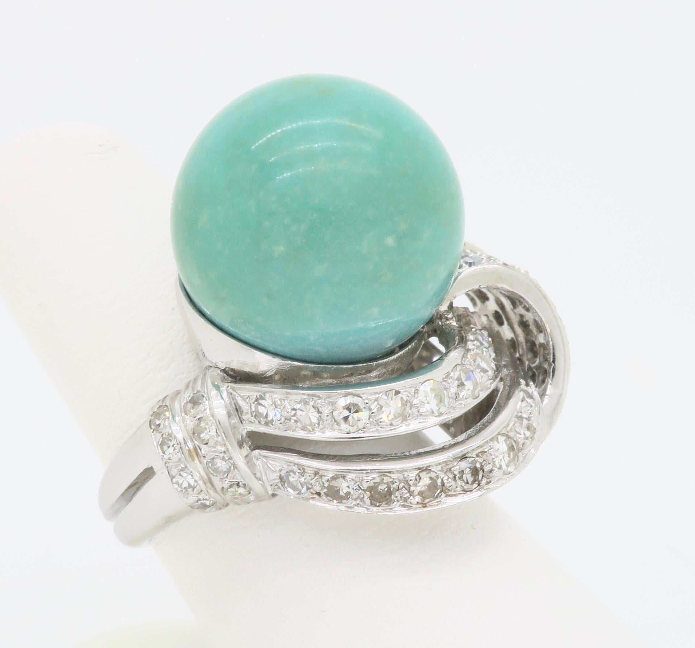 Intricate Chalcedony & Diamond Cocktail Ring For Sale 10