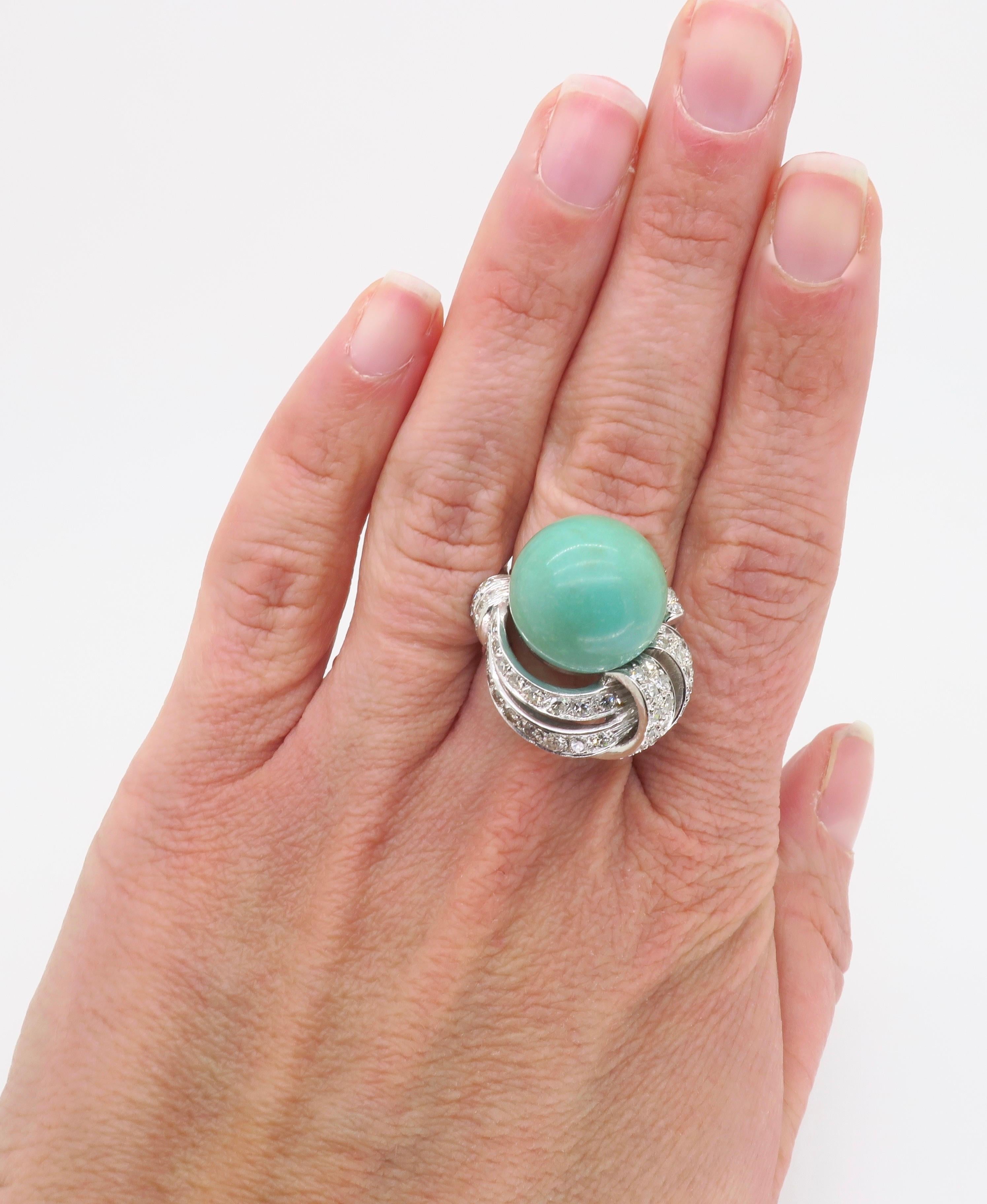 Intricate Chalcedony & Diamond Cocktail Ring For Sale 12