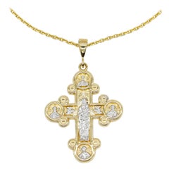 Aufwändiger Kreuzanhänger aus 14 Karat Gelbgold mit Anhänger 2,9 Gramm Massivgold