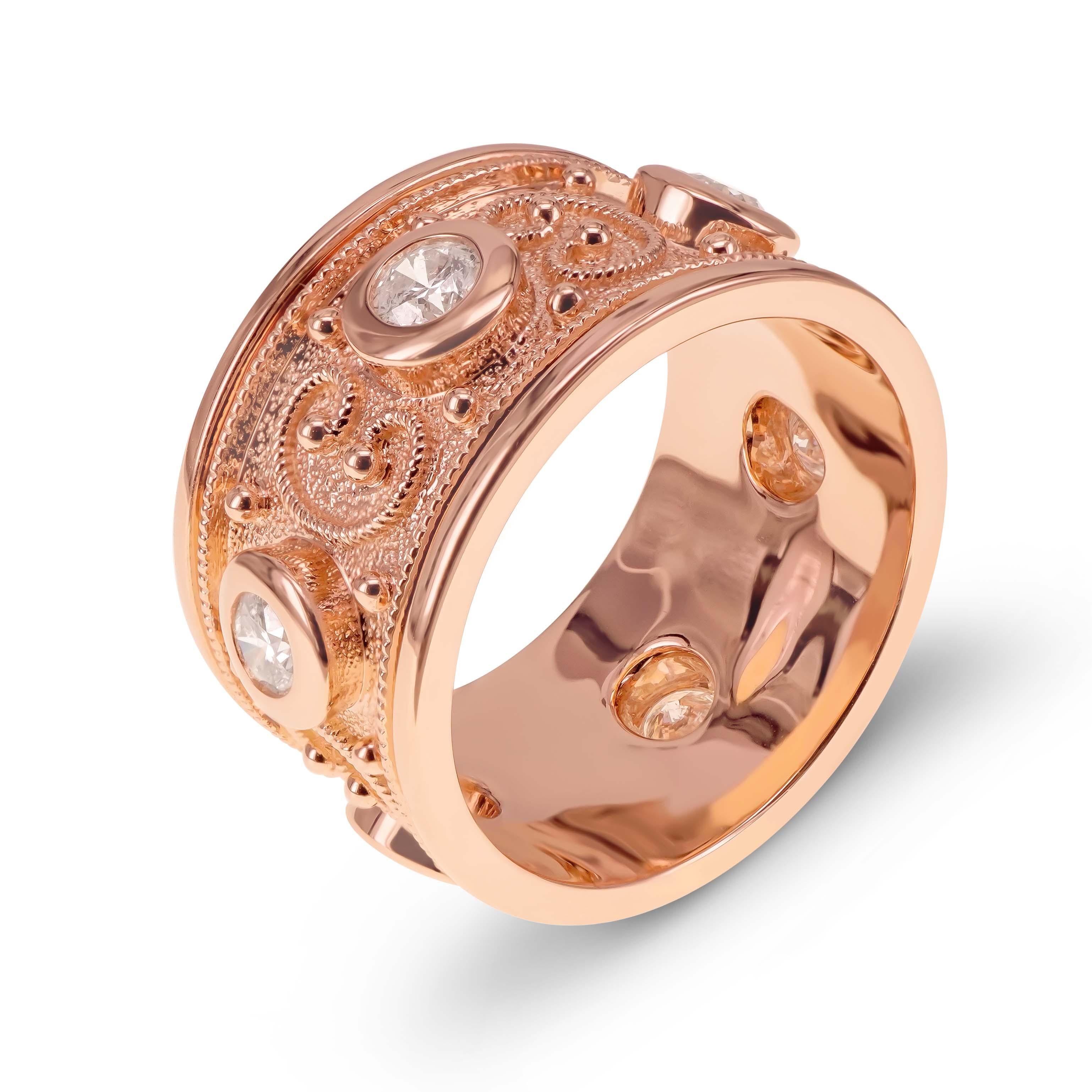 Spektakulärer Ring ''Intricate Design'' Weißer Diamant Schwerer 18K Gold (Art nouveau) im Angebot
