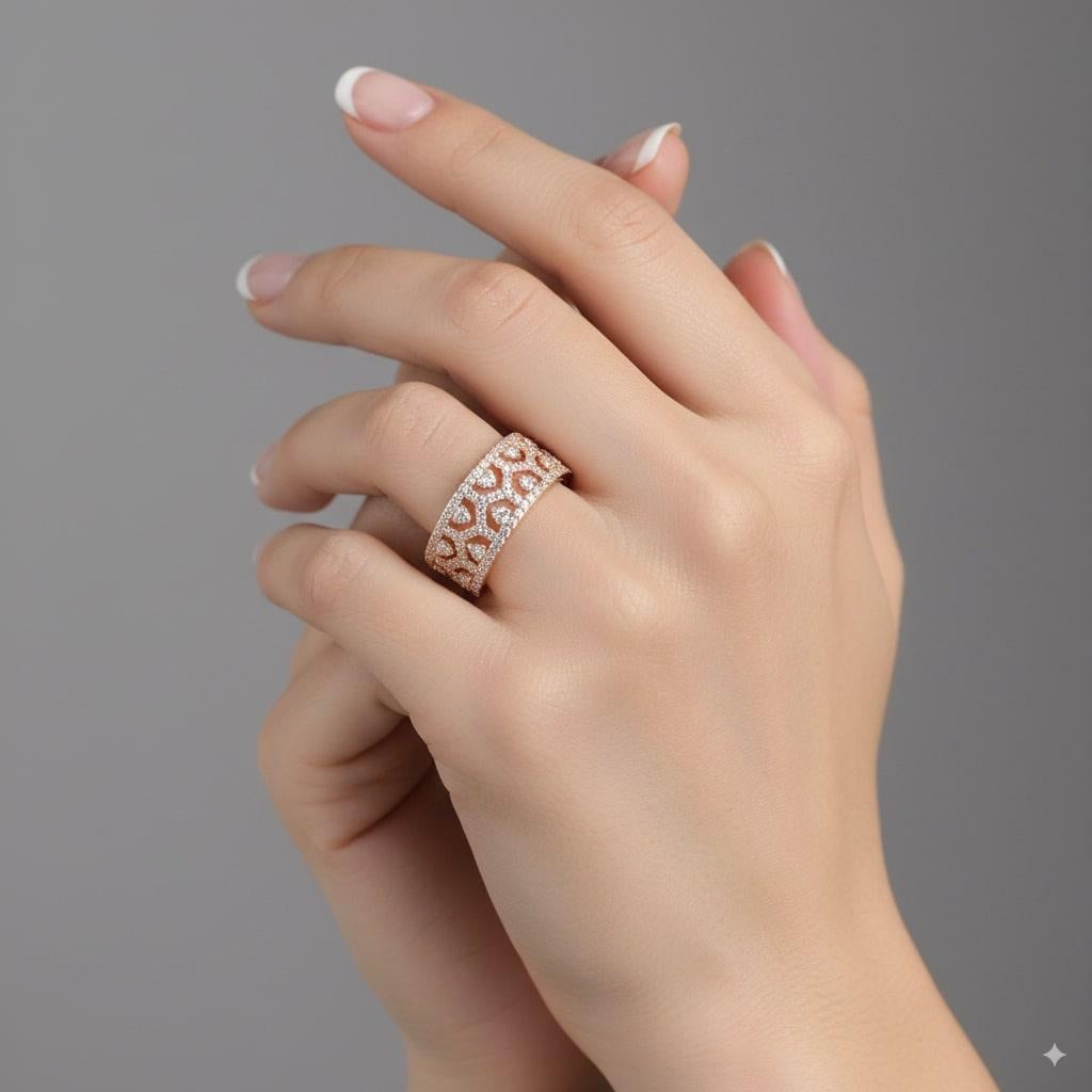 in vendita:  Anello Cigar con diamanti in filigrana intricata in oro giallo 14 carati (o 18 carati su richiesta) 2