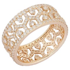 Anello Cigar con diamanti in filigrana intricata in oro giallo 14 carati (o 18 carati su richiesta)