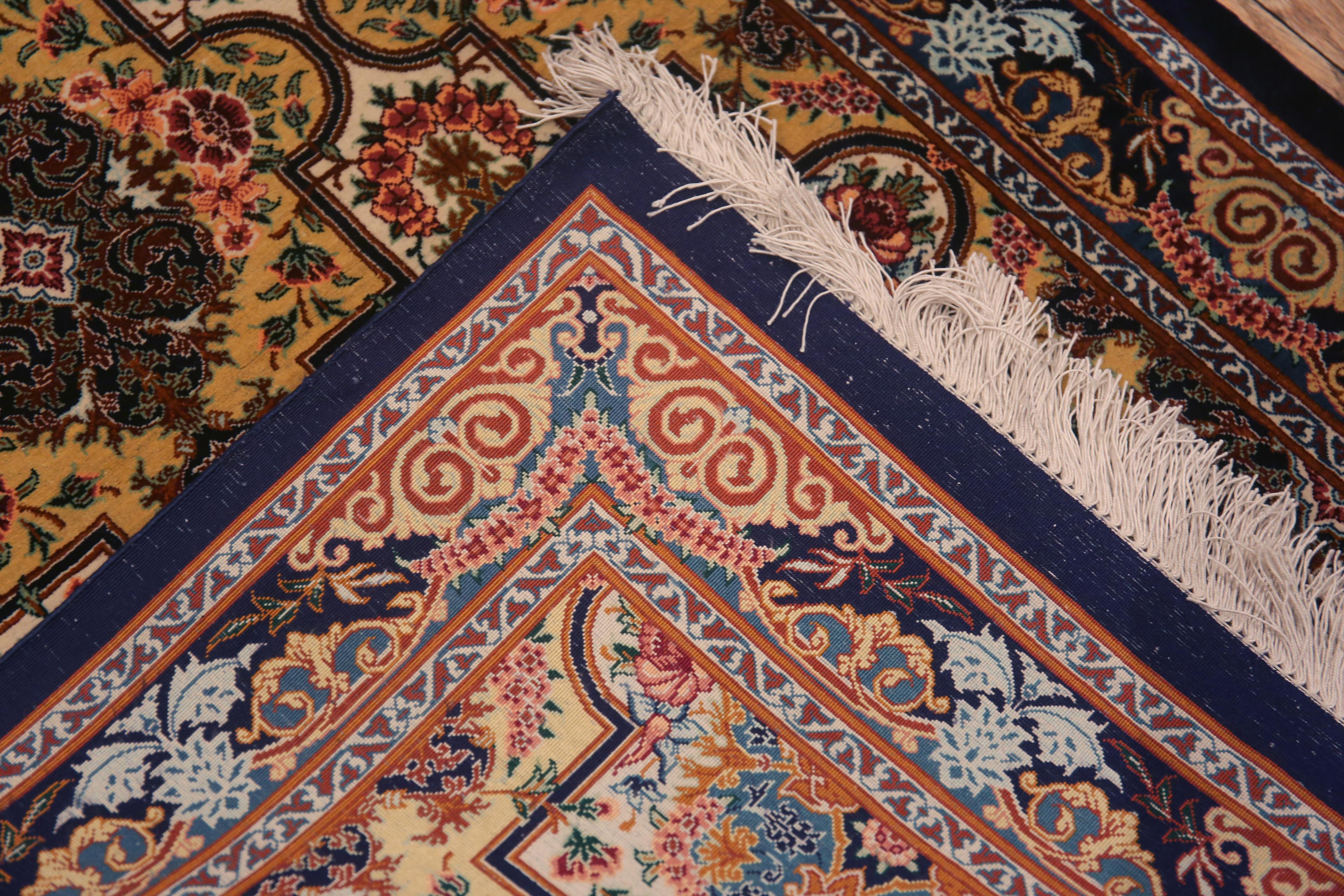Tabriz Intricate Fine Luxurious Persian Qum Silk Hallway Runner Rug 2'7