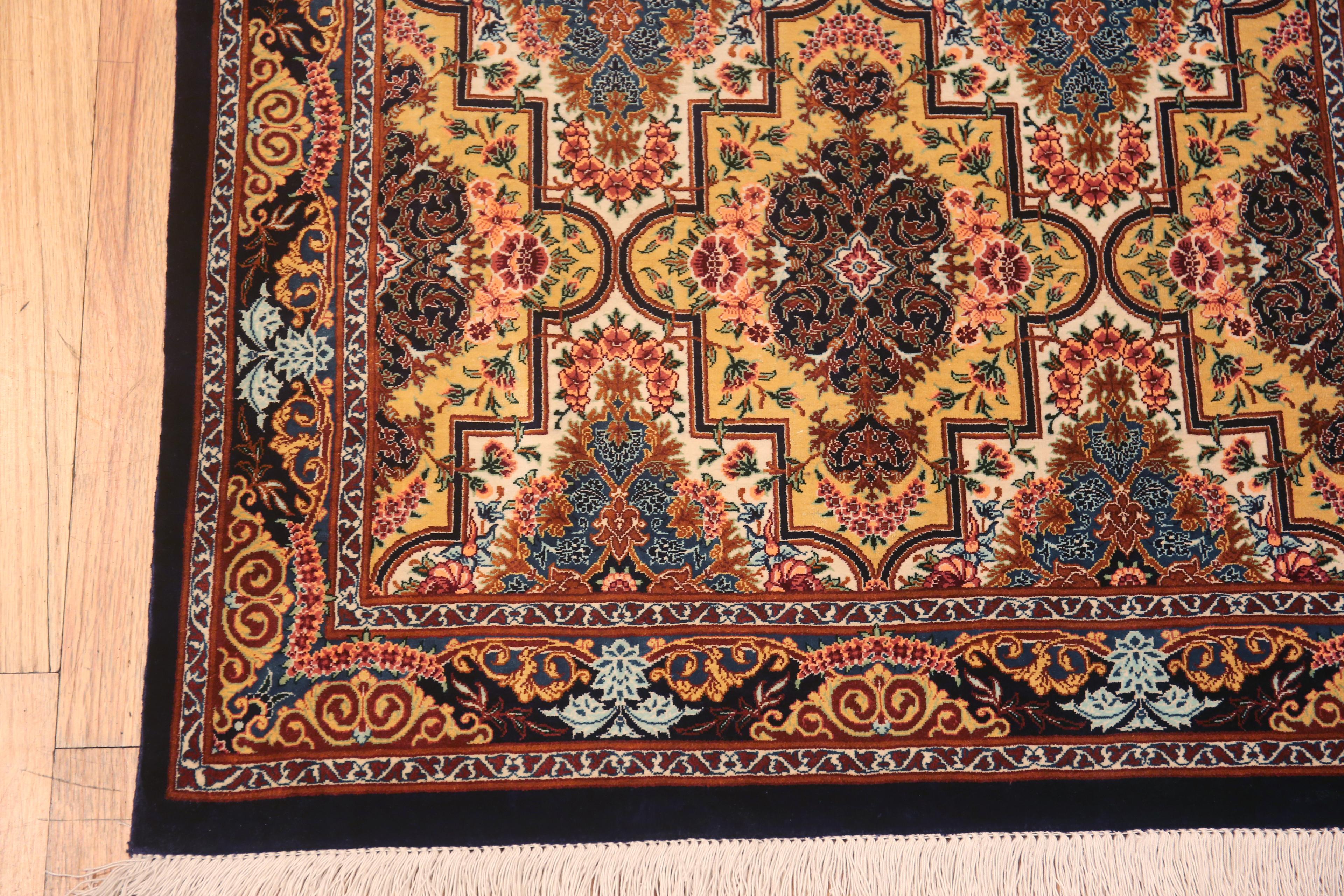 20th Century Intricate Fine Luxurious Persian Qum Silk Hallway Runner Rug 2'7