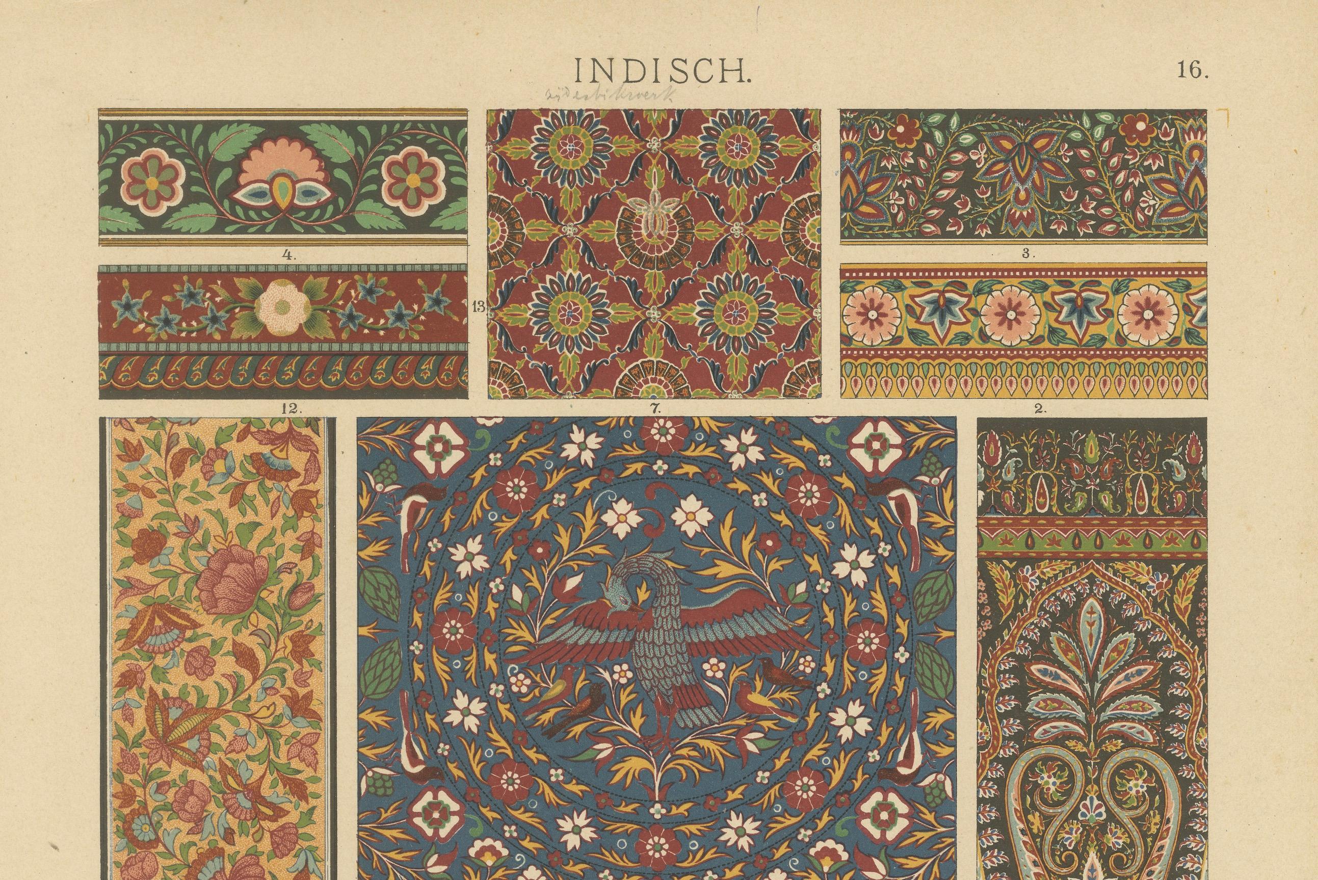 Carta L'intricato artigianato indiano nel Tesoro ornamentale di Dolmetsch del 1887 in vendita