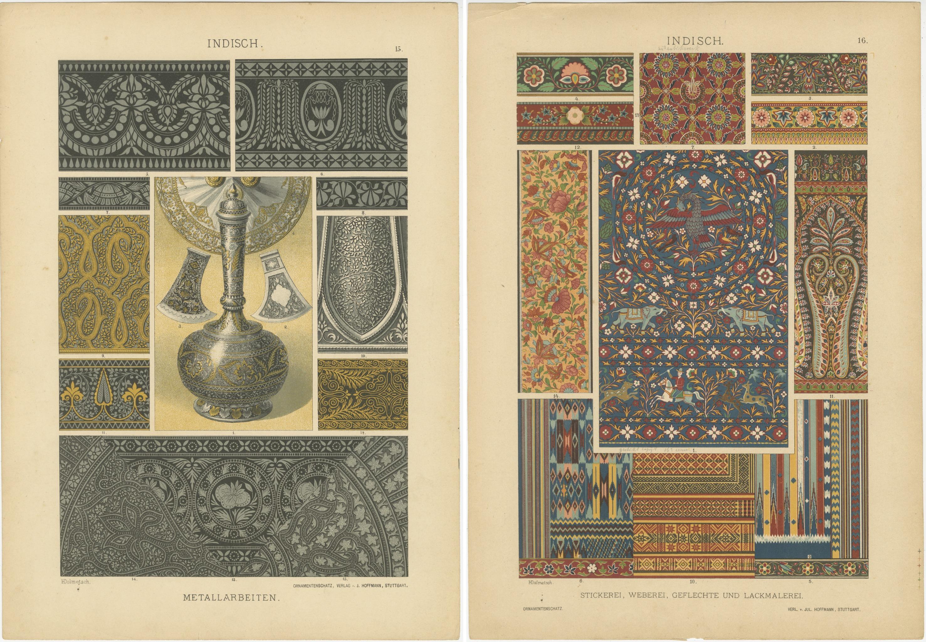 L'intricato artigianato indiano nel Tesoro ornamentale di Dolmetsch del 1887 in vendita 3