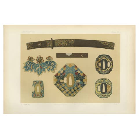 Intricate Japanese Sword Fittings and Ornaments, Japanese Art by Audsley, 1884