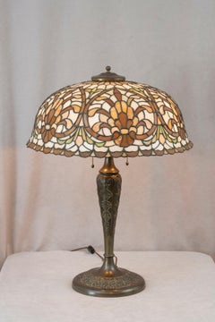 Intricate Large Antique Leaded Glass Table Lamp by Lamb Bros. ca. 1910