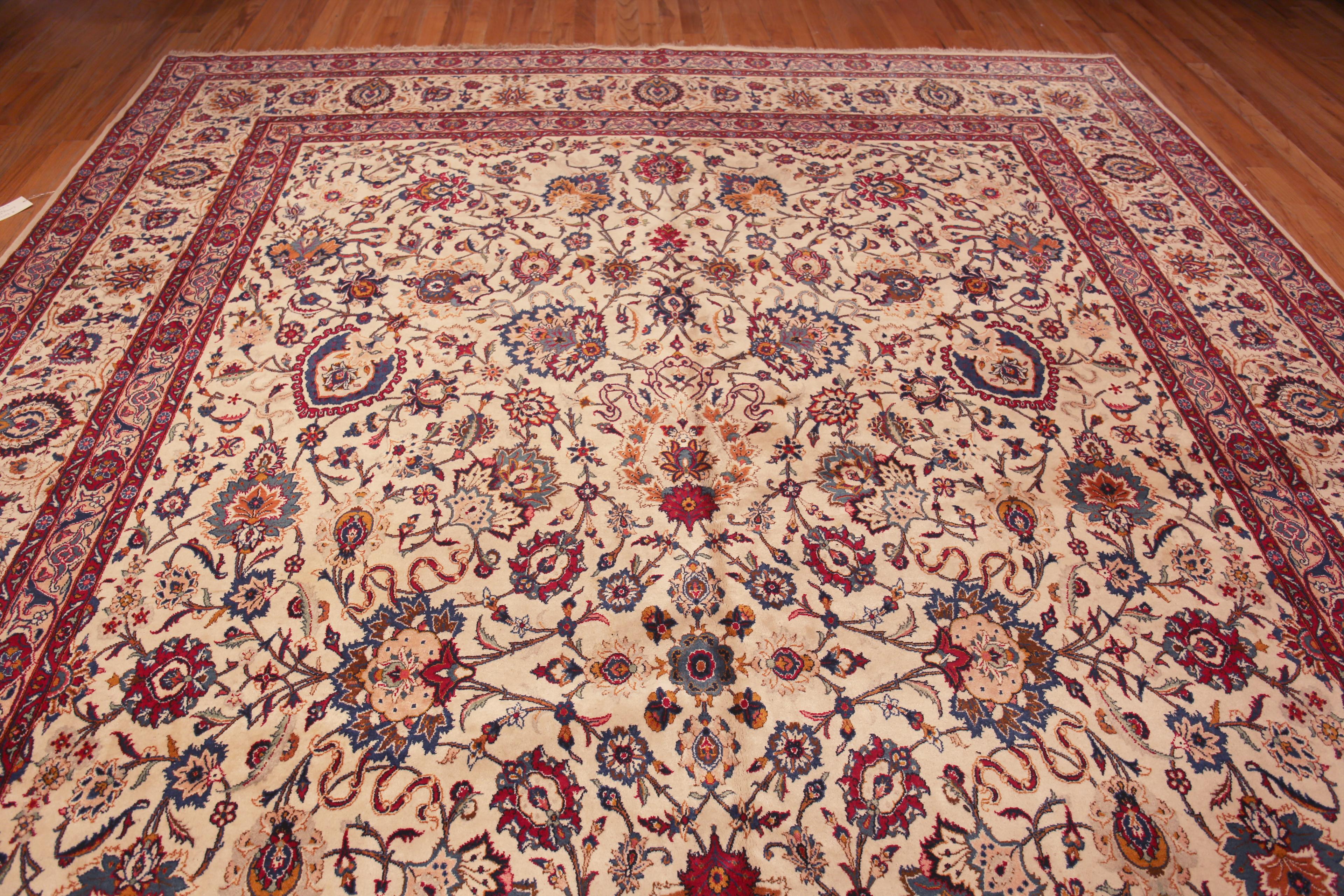 Intricate Large Vintage Persian Kashan Floral Rug, country of origin: Persian Rugs, Circa date: Vintage