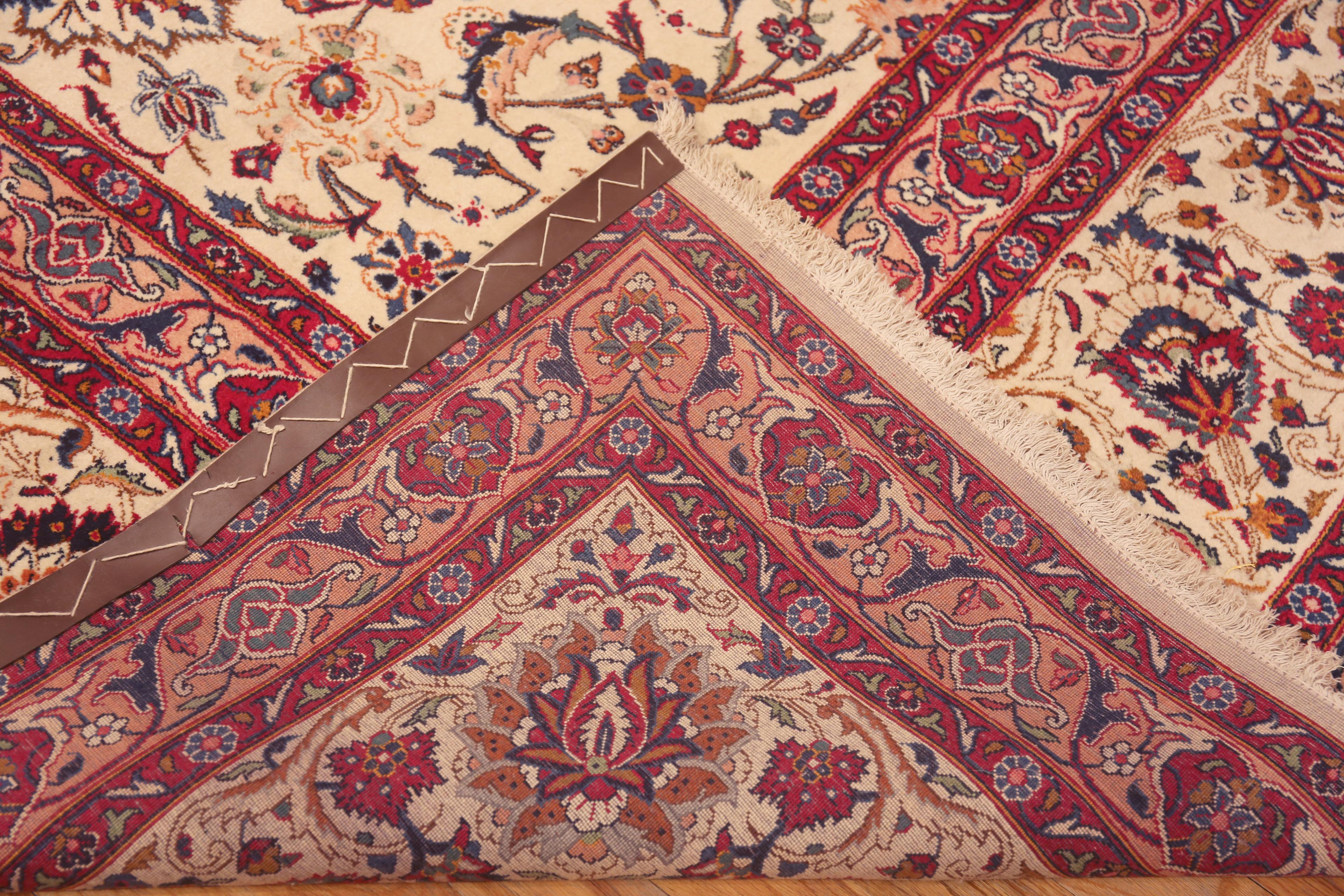 Hand-Knotted Intricate Large Vintage Persian Kashan Floral Rug 11'6