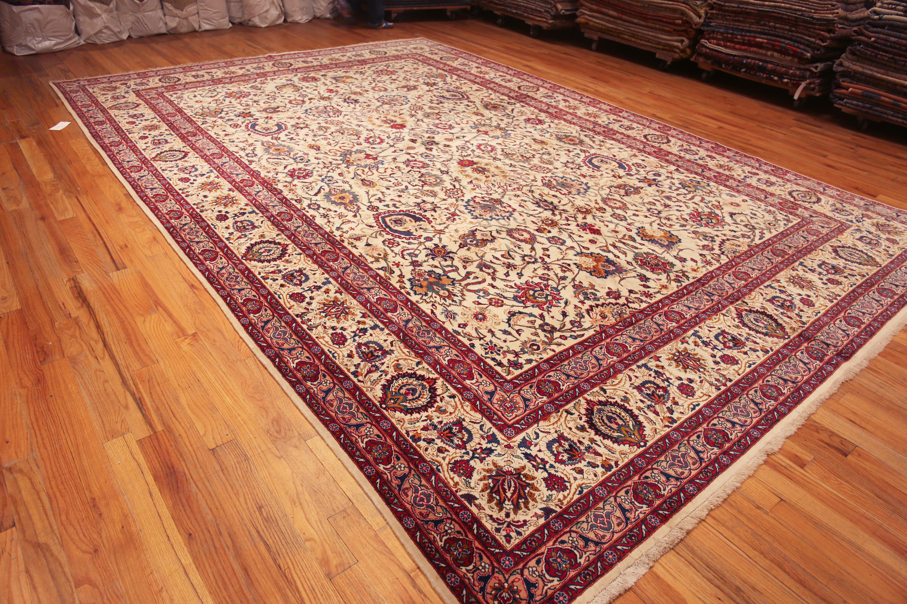 Intricate Large Vintage Persian Kashan Floral Rug 11'6