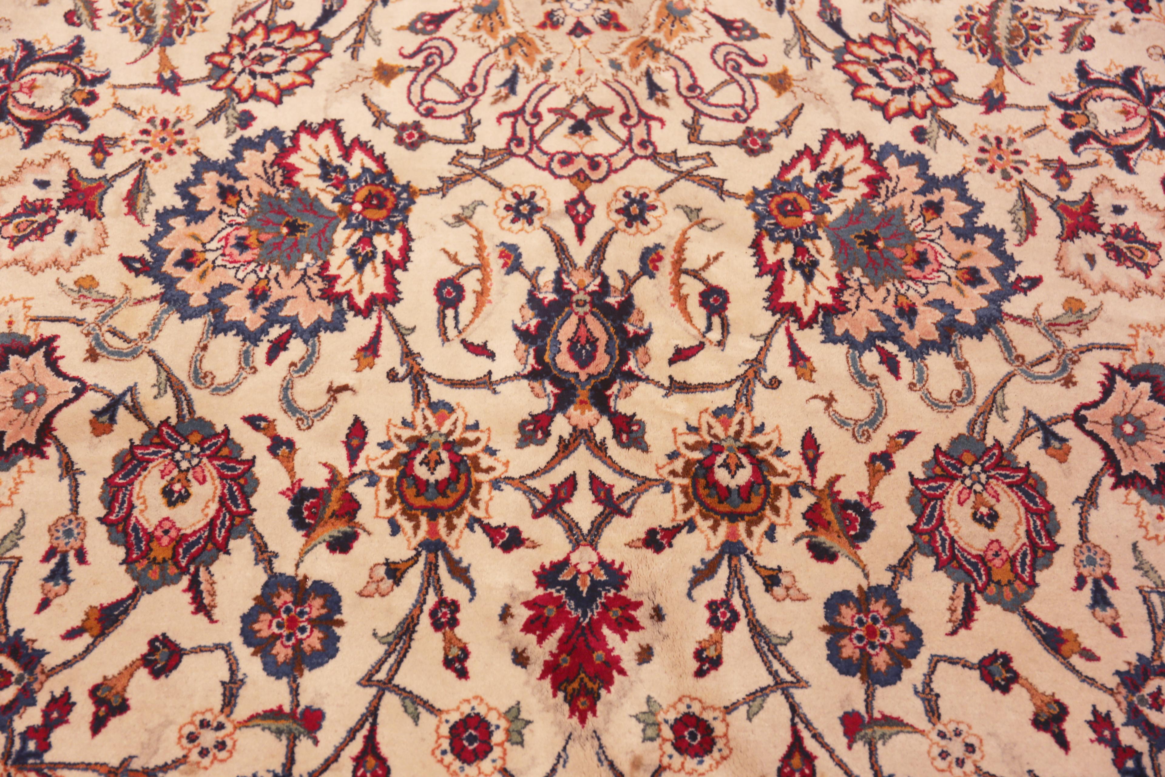 Intricate Large Vintage Persian Kashan Floral Rug 11'6