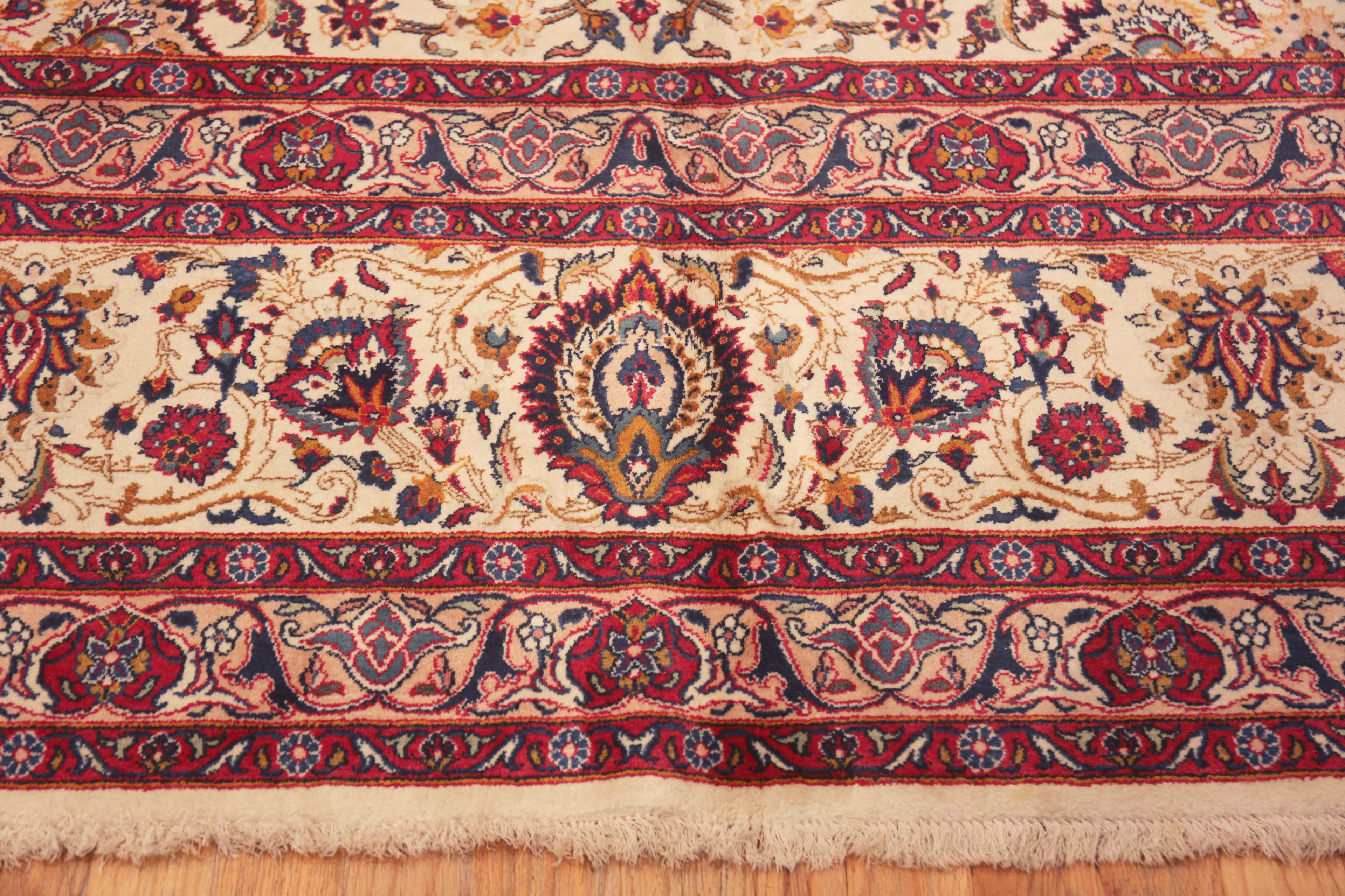 Intricate Large Vintage Persian Kashan Floral Rug 11'6