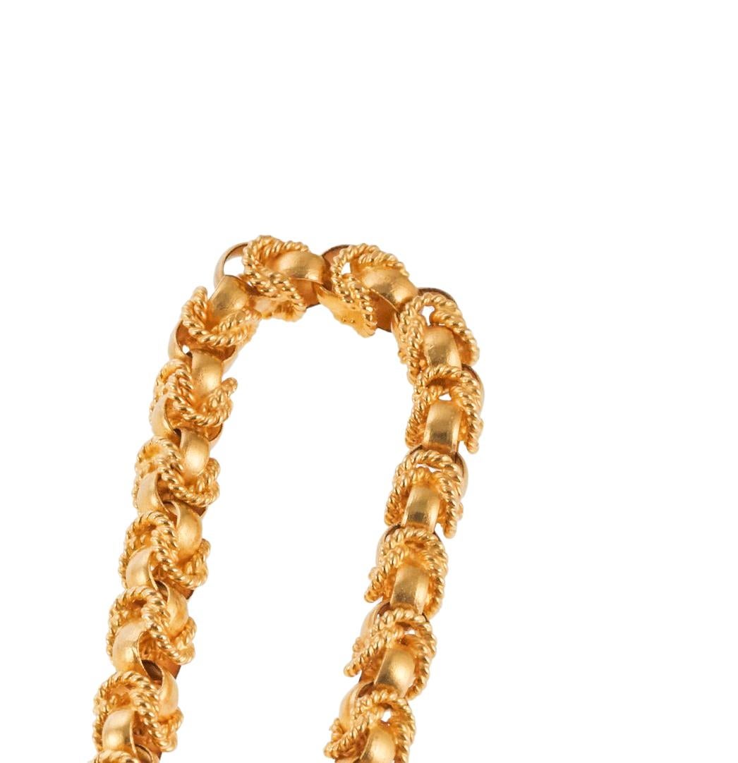 Women's or Men's Intricate Link Extra Long Gold Chain Necklace For Sale