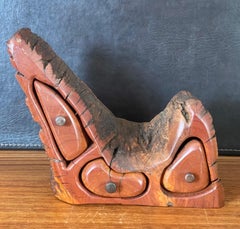 Intricate Live Edge Redwood Burl Trinket Box