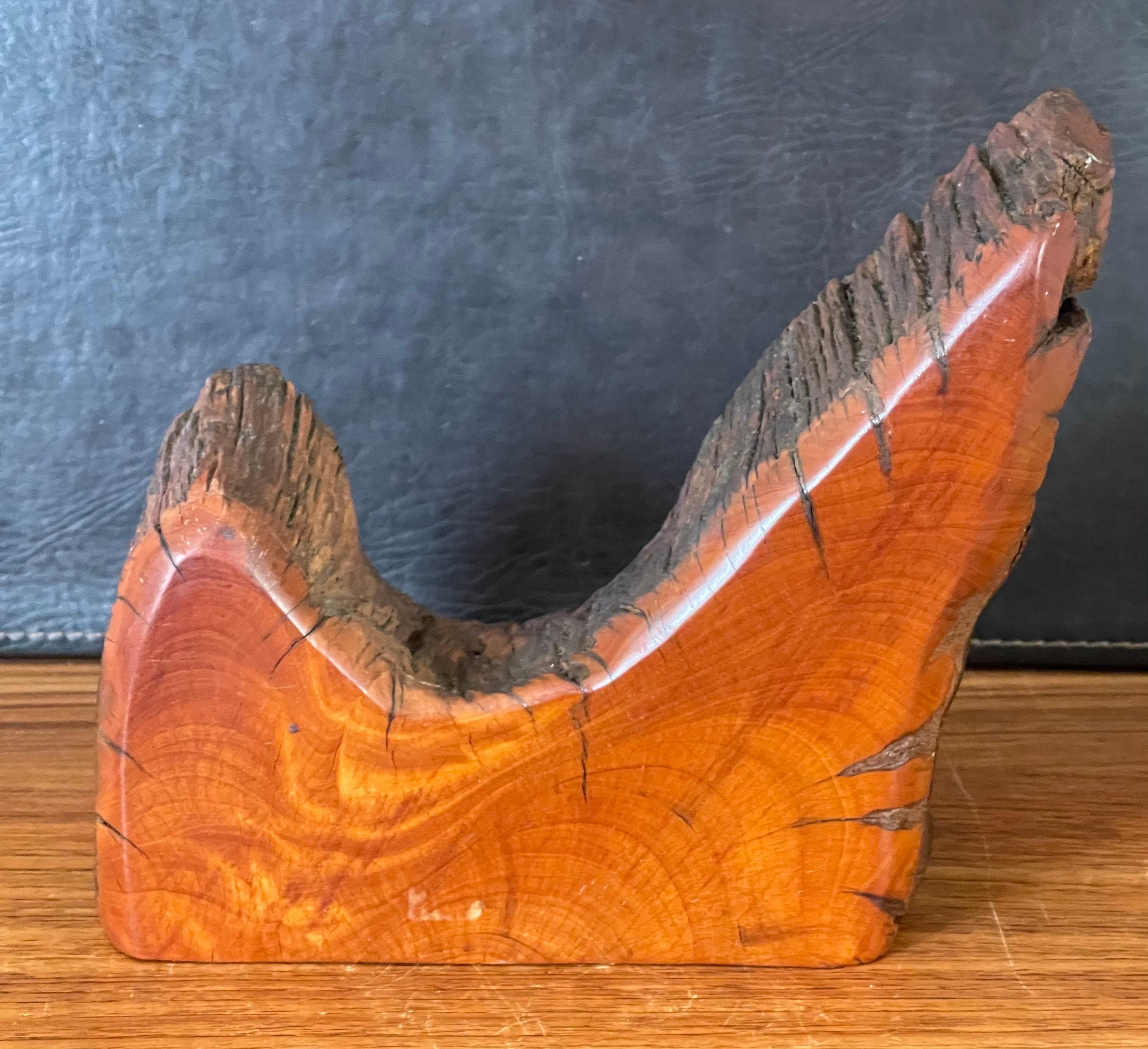 Organic Modern Intricate Live Edge Redwood Burl Trinket Box For Sale