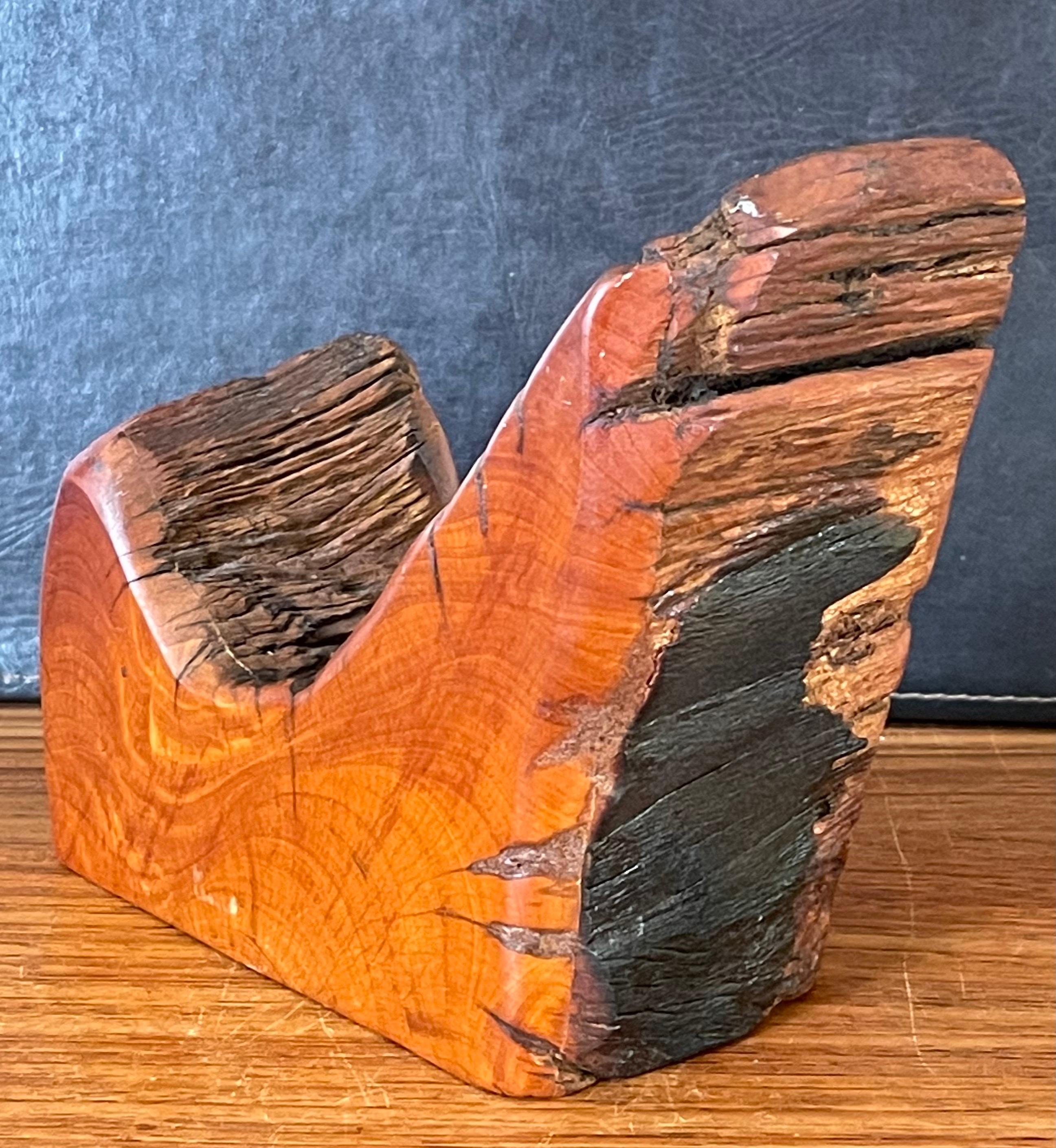 American Intricate Live Edge Redwood Burl Trinket Box For Sale
