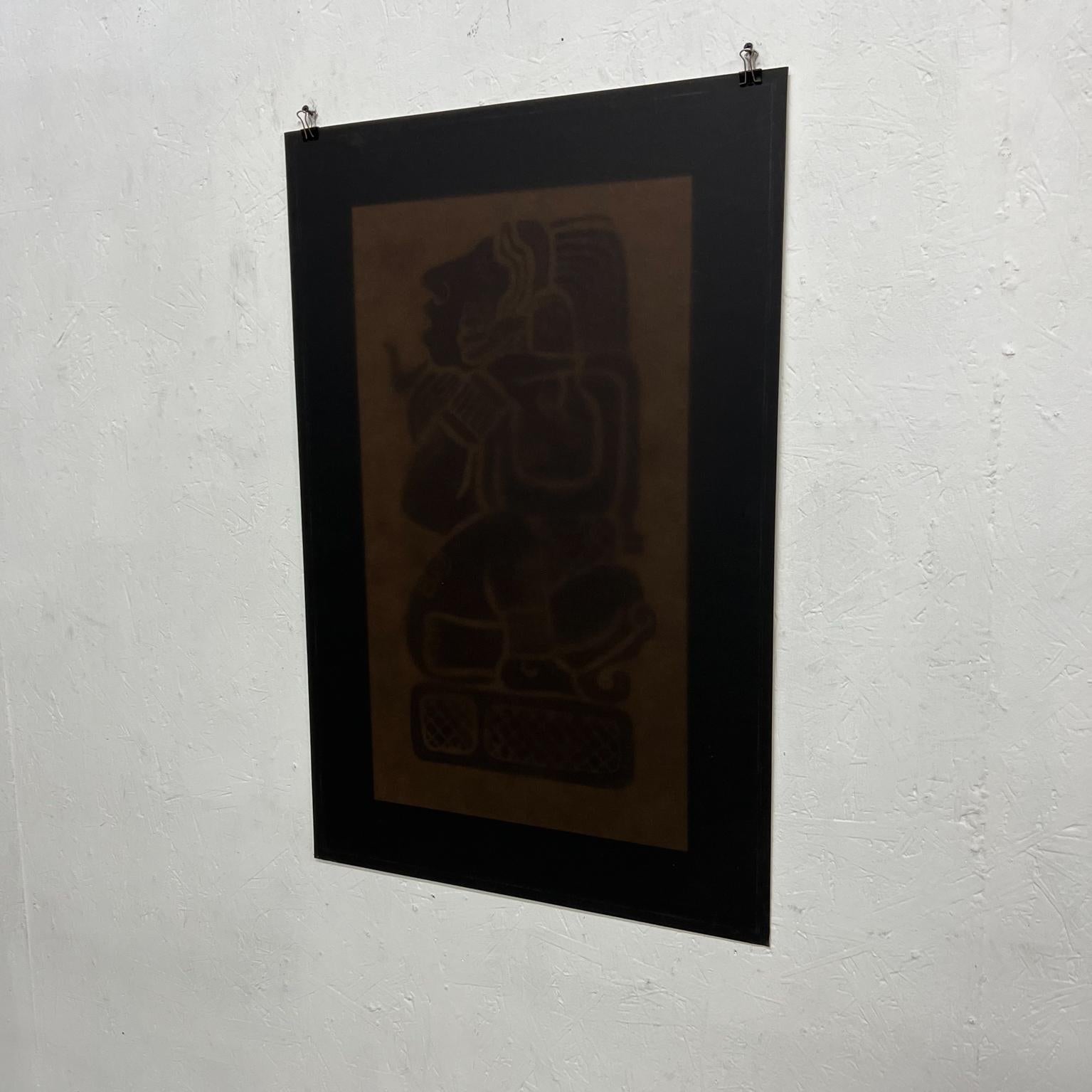 Intricate Mayan Revival Art Vintage Black Photograph Poster In Good Condition For Sale In Chula Vista, CA
