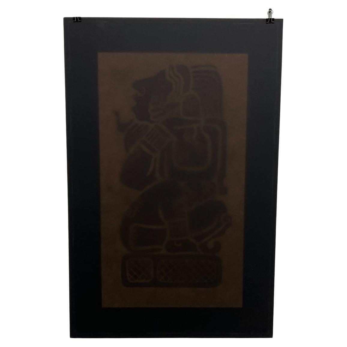 Intricate Mayan Revival Art Vintage Black Photograph Poster en vente