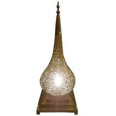 Intricate Moroccan Copper Lamp or Lantern, Table Lamp