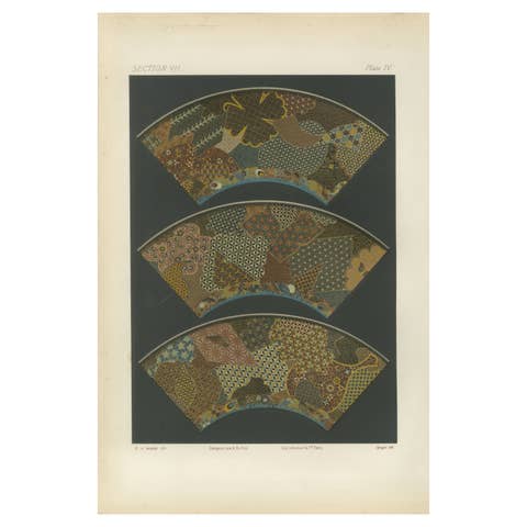 Intricate Patterns of Japanese Fan Design, from Audsley’s Decorative Art, 1884