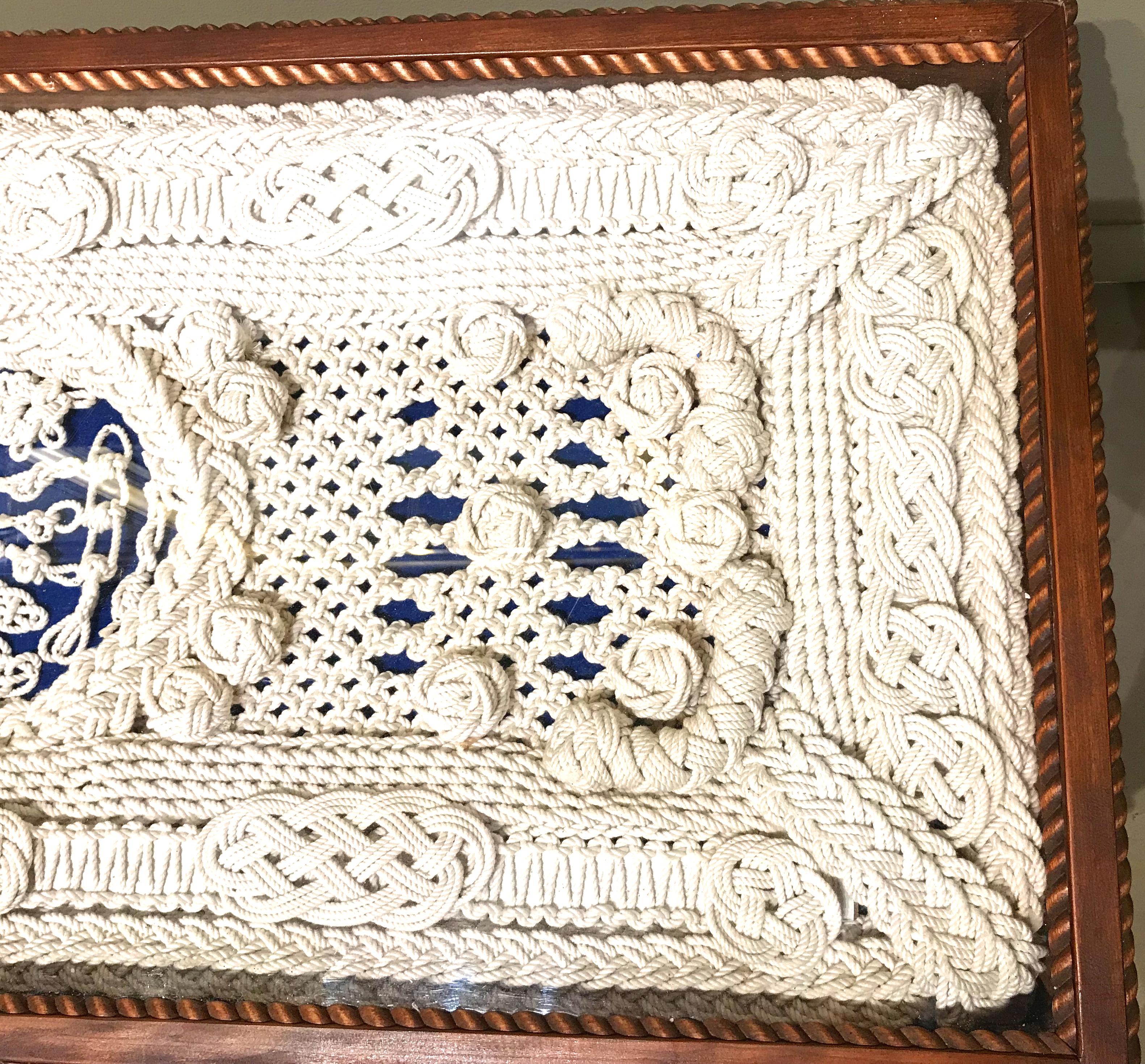 20th Century Intricate Rope Work Nautical Coffee Table in the Style of Clifford M. Ashley