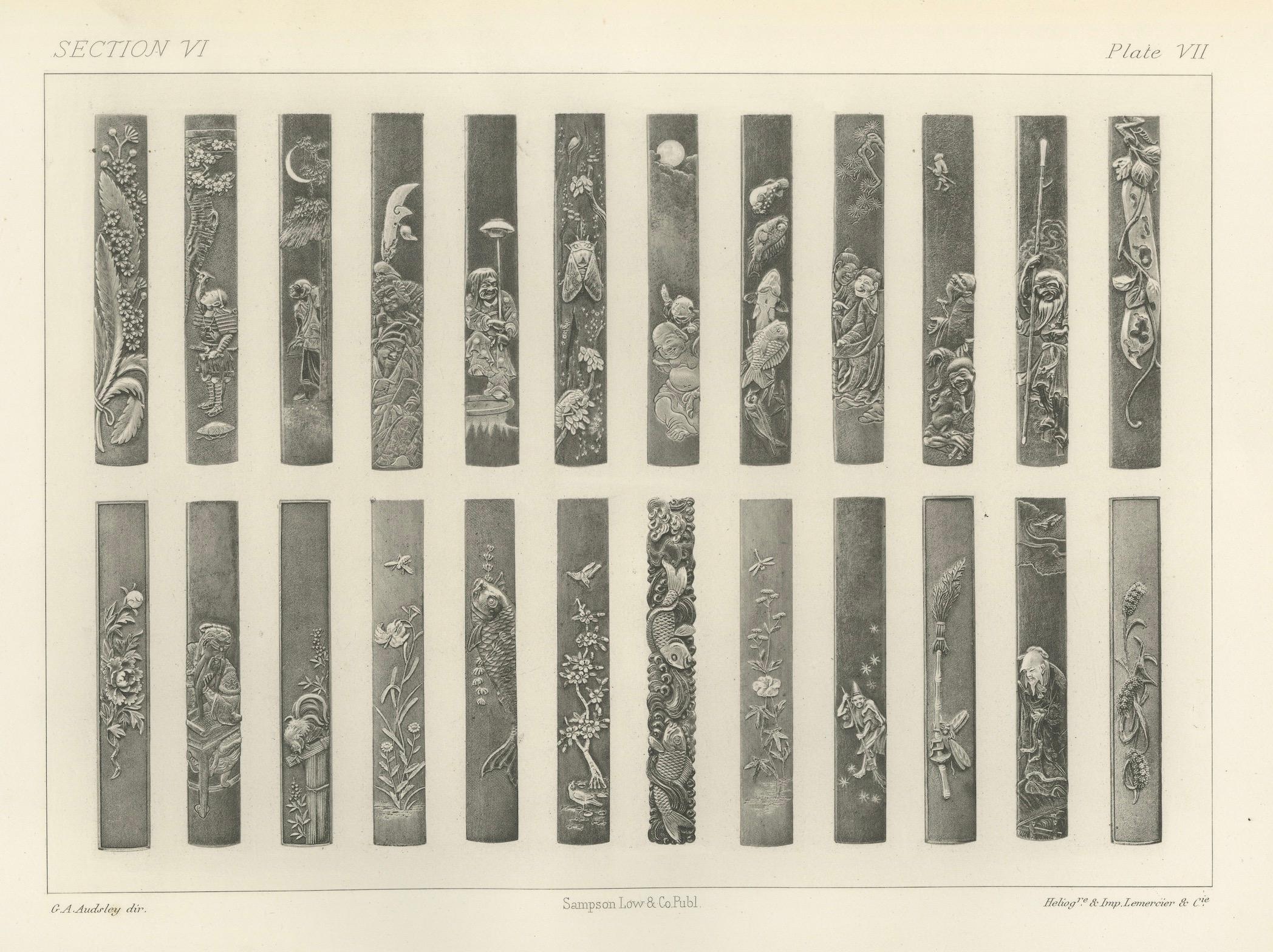 Komplizierte Schwertgriff-Designs - Audsley's dekorative heliografische Kunst, 1884 (Papier) im Angebot
