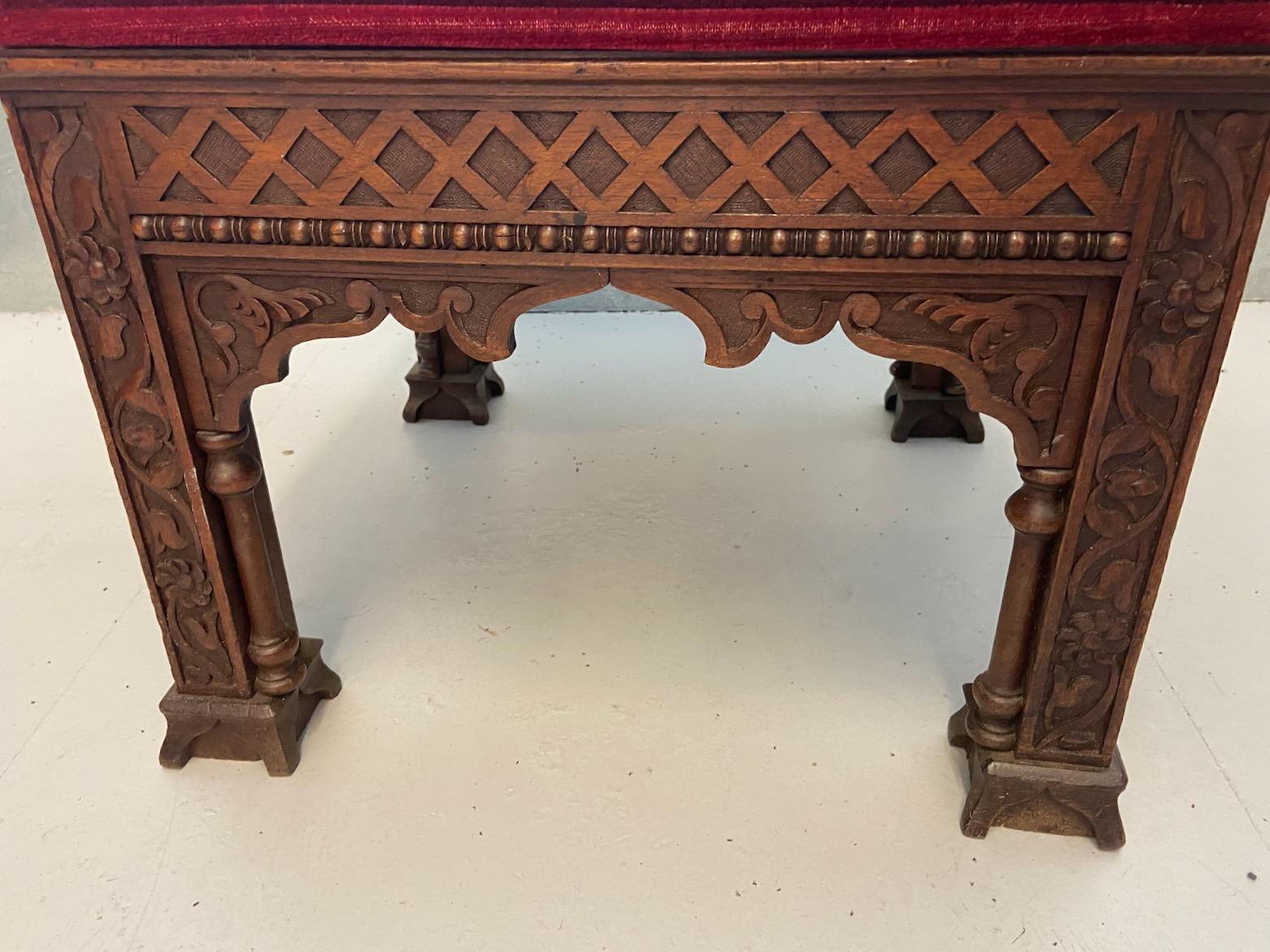 intricate Victorian, Arts and Crafts Moorish Style Stool, possibly Liberty For Sale 4