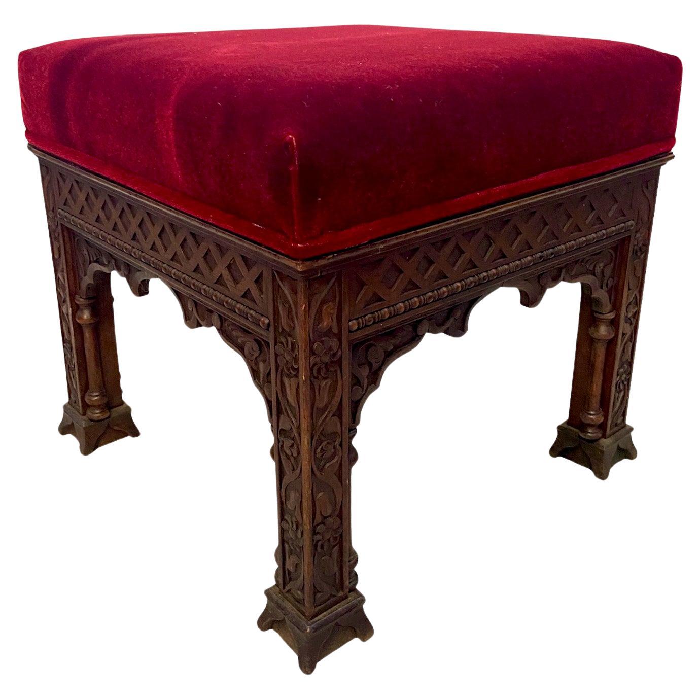 intricate Victorian, Arts and Crafts Moorish Style Stool, possibly Liberty In Good Condition For Sale In London, GB