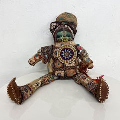 Intricate Vintage Handmade Beaded Indian Doll Marionette Folk Art Mexico