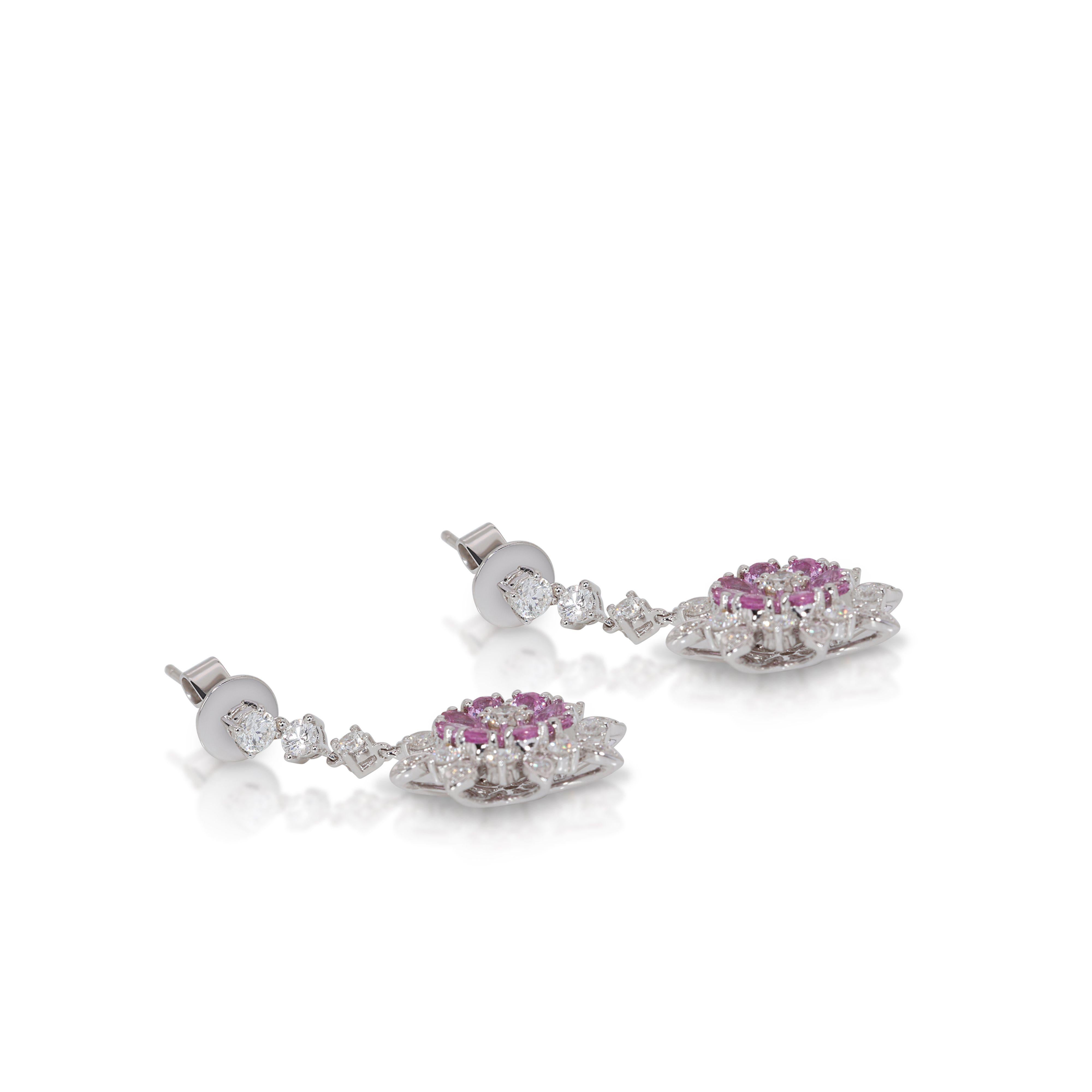 Intricate White Gold Diamond Earrings 1