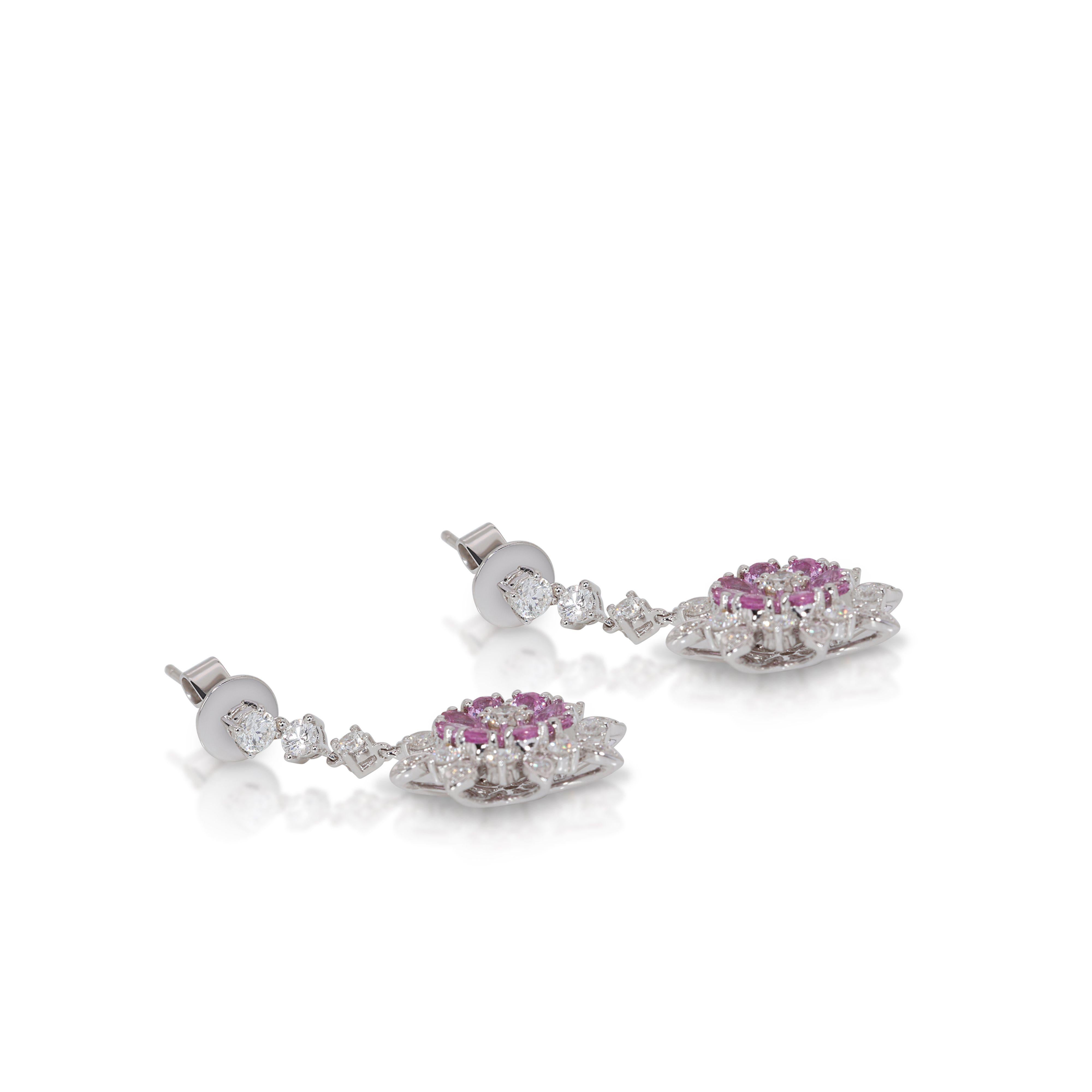 Intricate White Gold Diamond Earrings For Sale 1