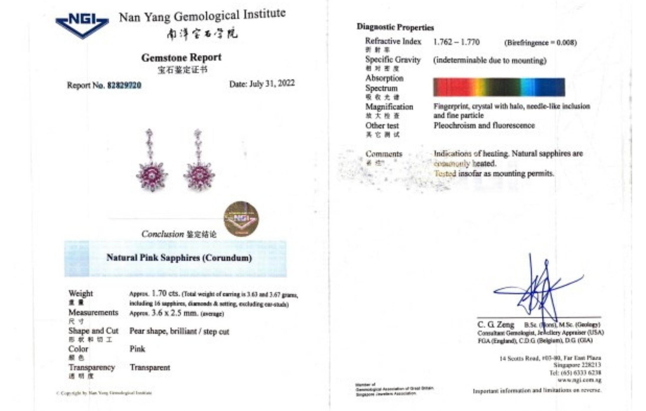 Intricate White Gold Diamond Earrings 3