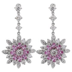 Intricate White Gold Diamond Earrings