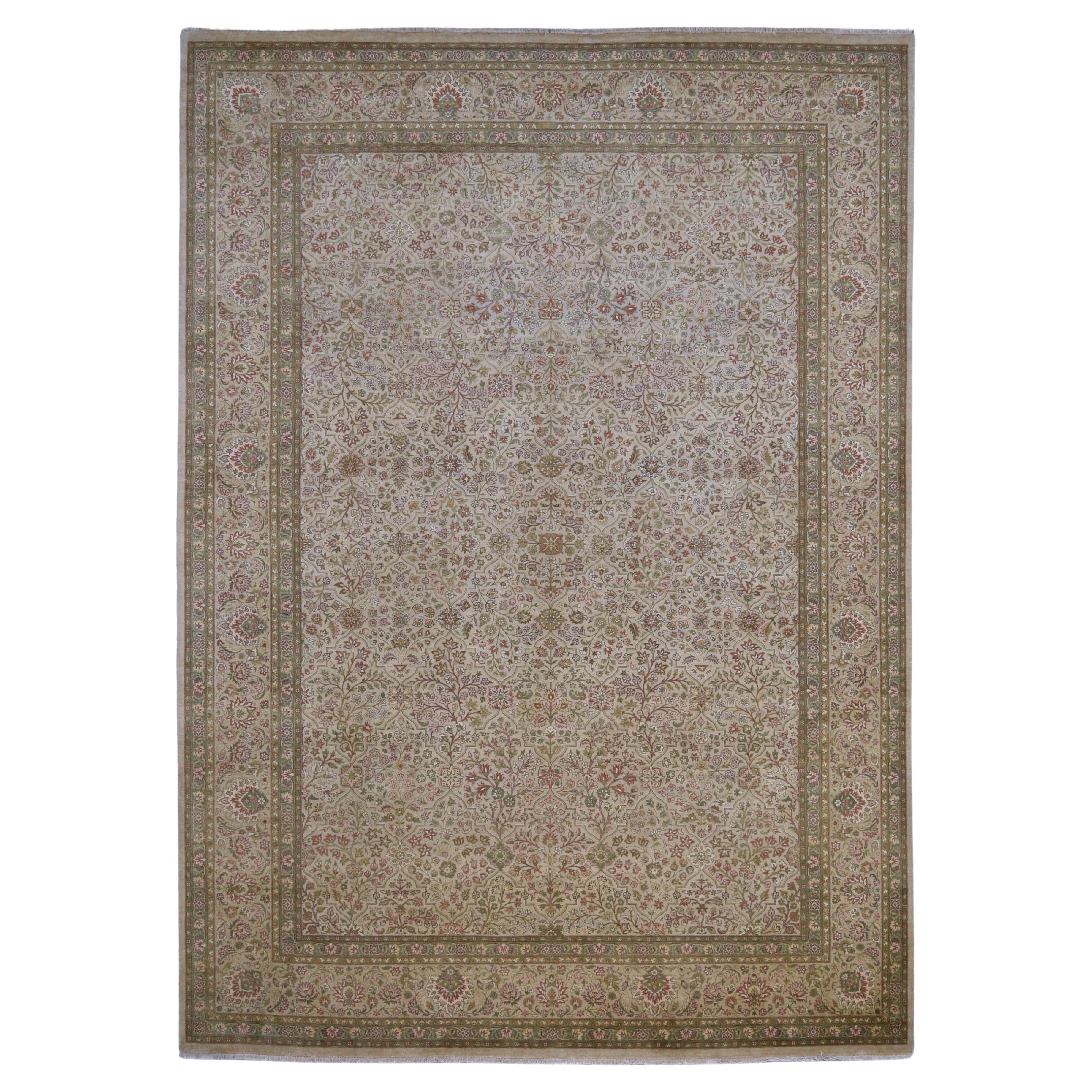 Ziegler Sultanabad à motif complexe vert  Tapis de laine 10'x14'