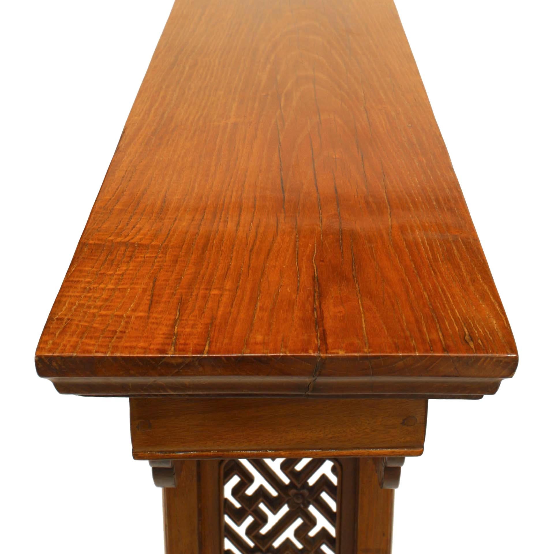 Chinese Elmwood Geometric Altar Console In Good Condition For Sale In New York, NY