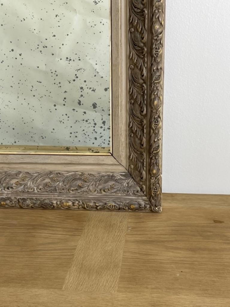 Intricately-Carved Antique Belgian Oak Frame with New Mirror 4