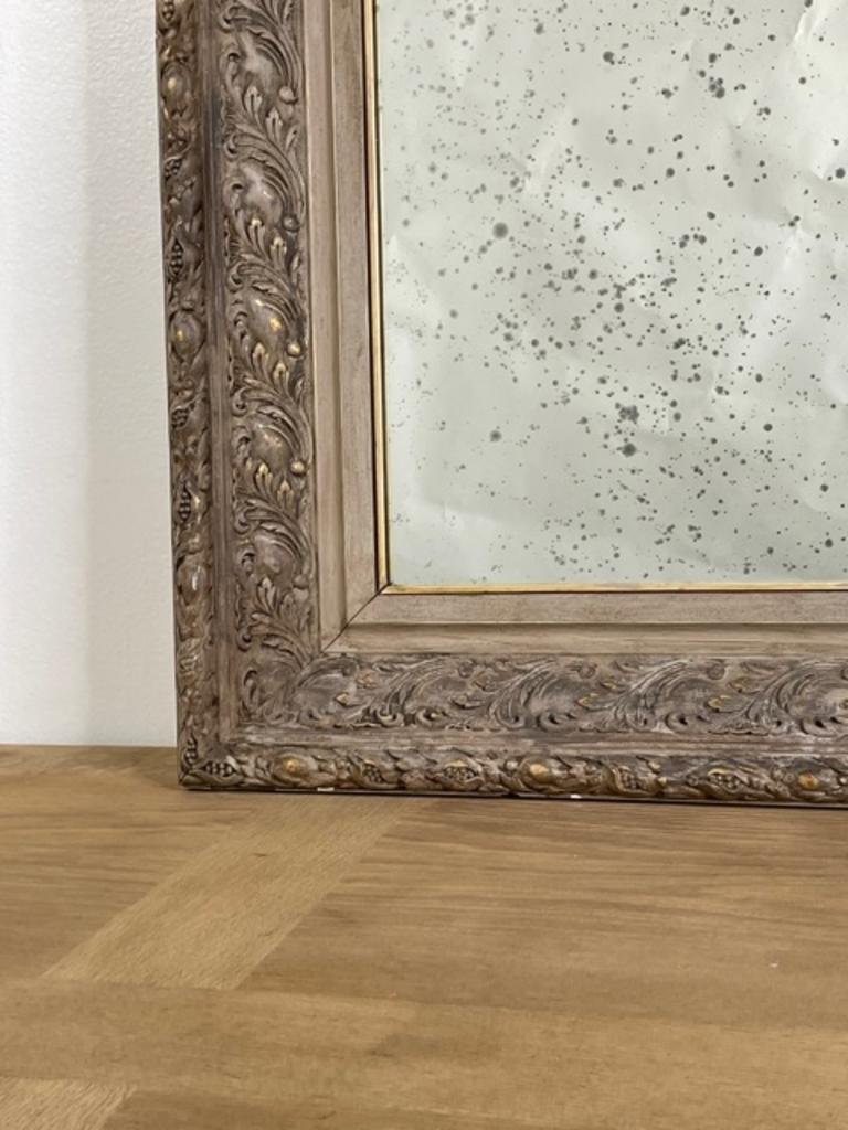 Intricately-Carved Antique Belgian Oak Frame with New Mirror 5