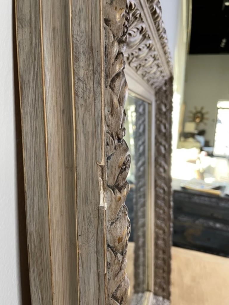 Intricately-Carved Antique Belgian Oak Frame with New Mirror 8