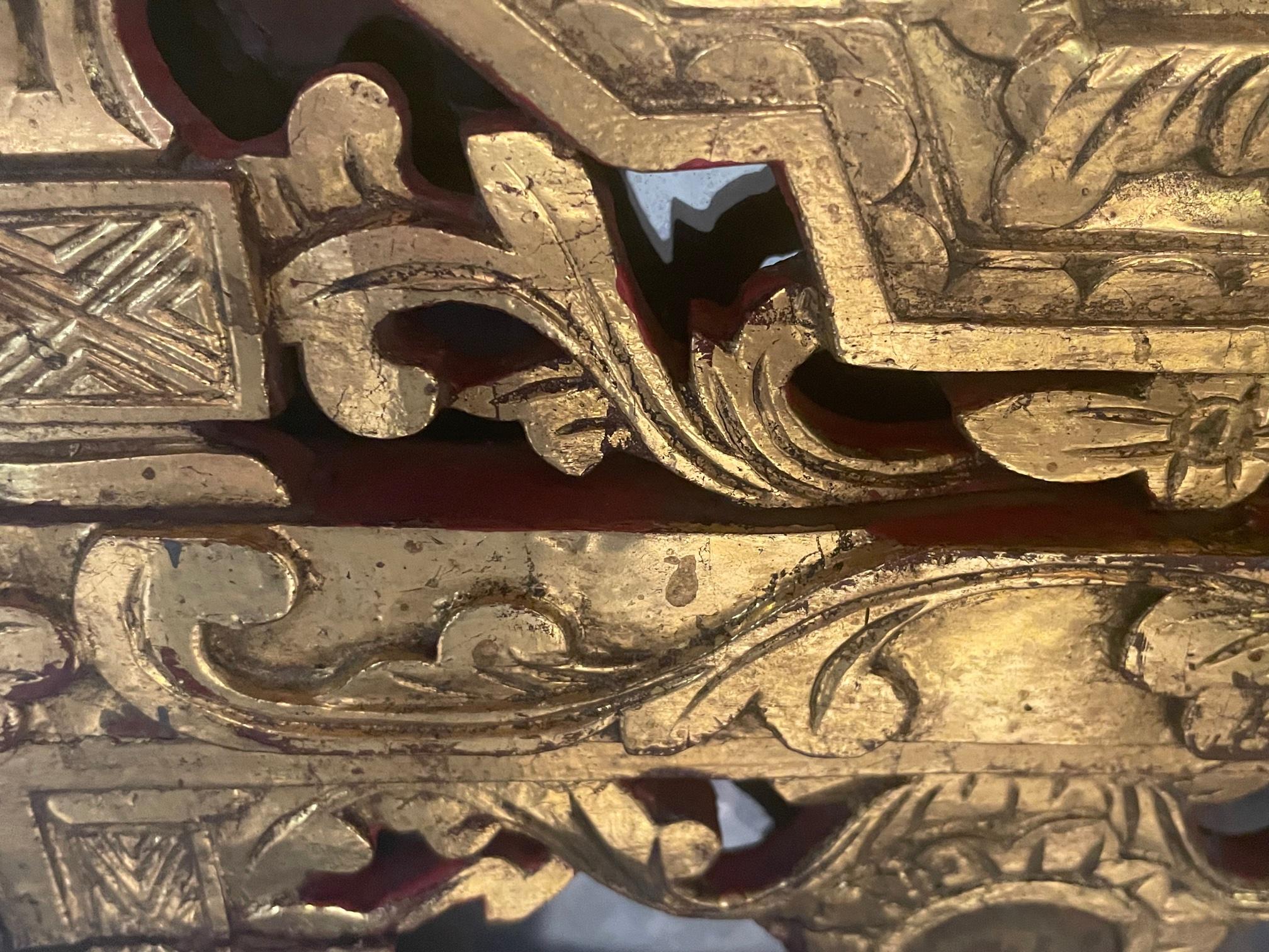 Intricately Carved Gilded Qing Dynasty Chinese Mirror 15