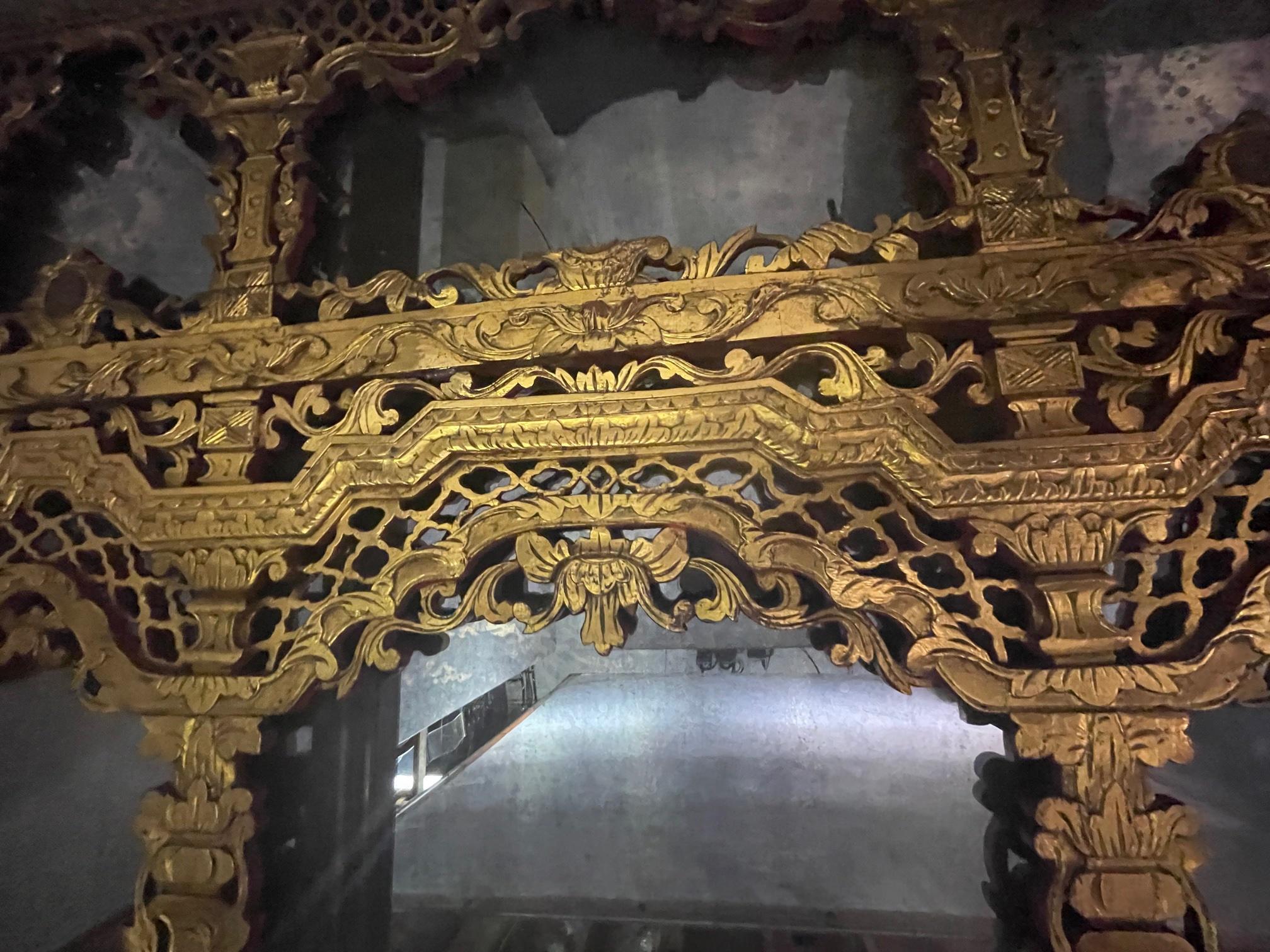 Intricately Carved Gilded Qing Dynasty Chinese Mirror 5