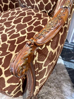 Intricately Carved Mahogany Pagoda Wing Chair