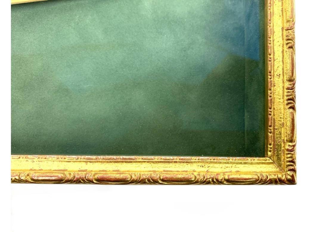 Velvet Intricately Carved Sandalwood Frame in Custom Display Frame For Sale