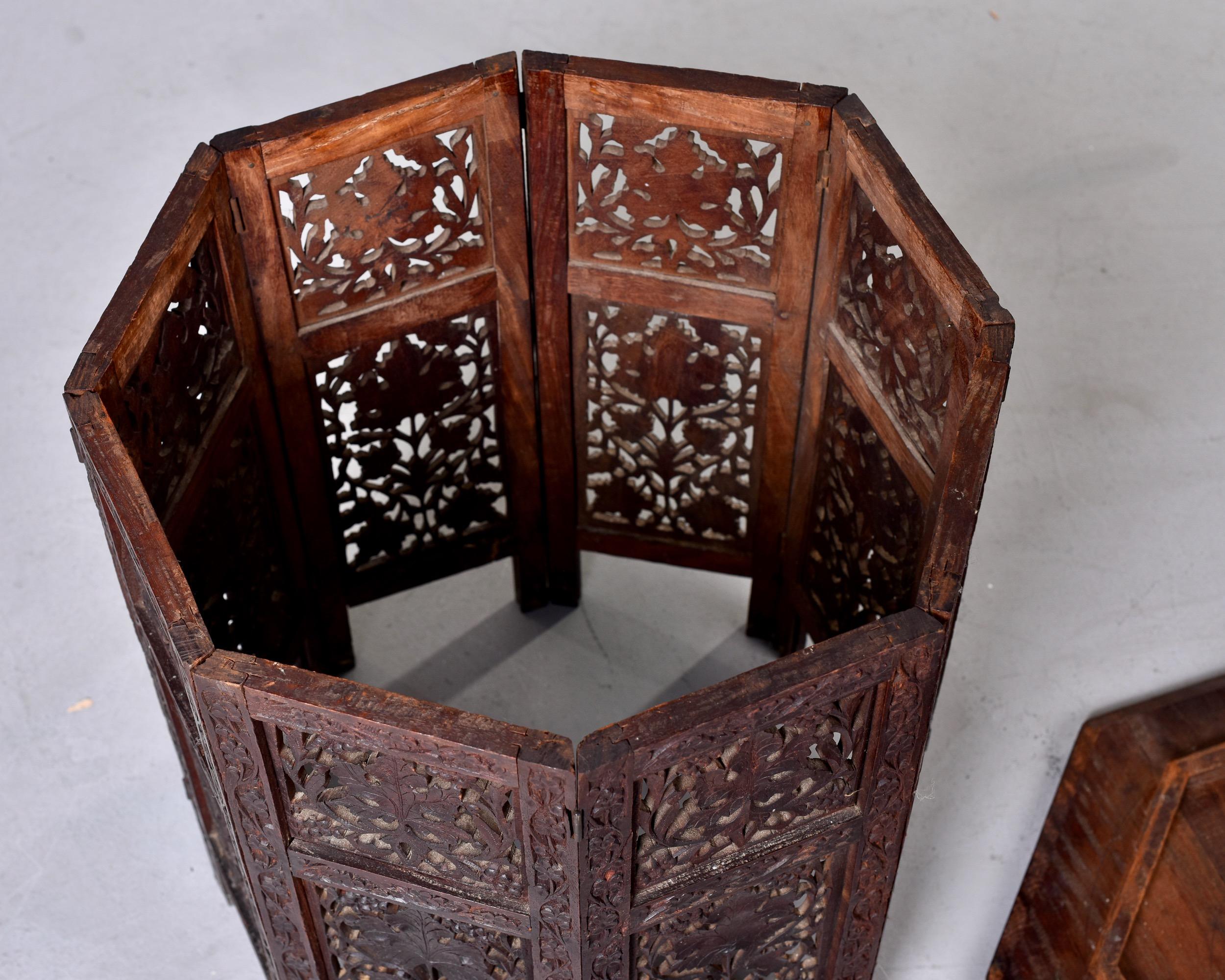 Intricately Carved Teak Moorish Side Table 3