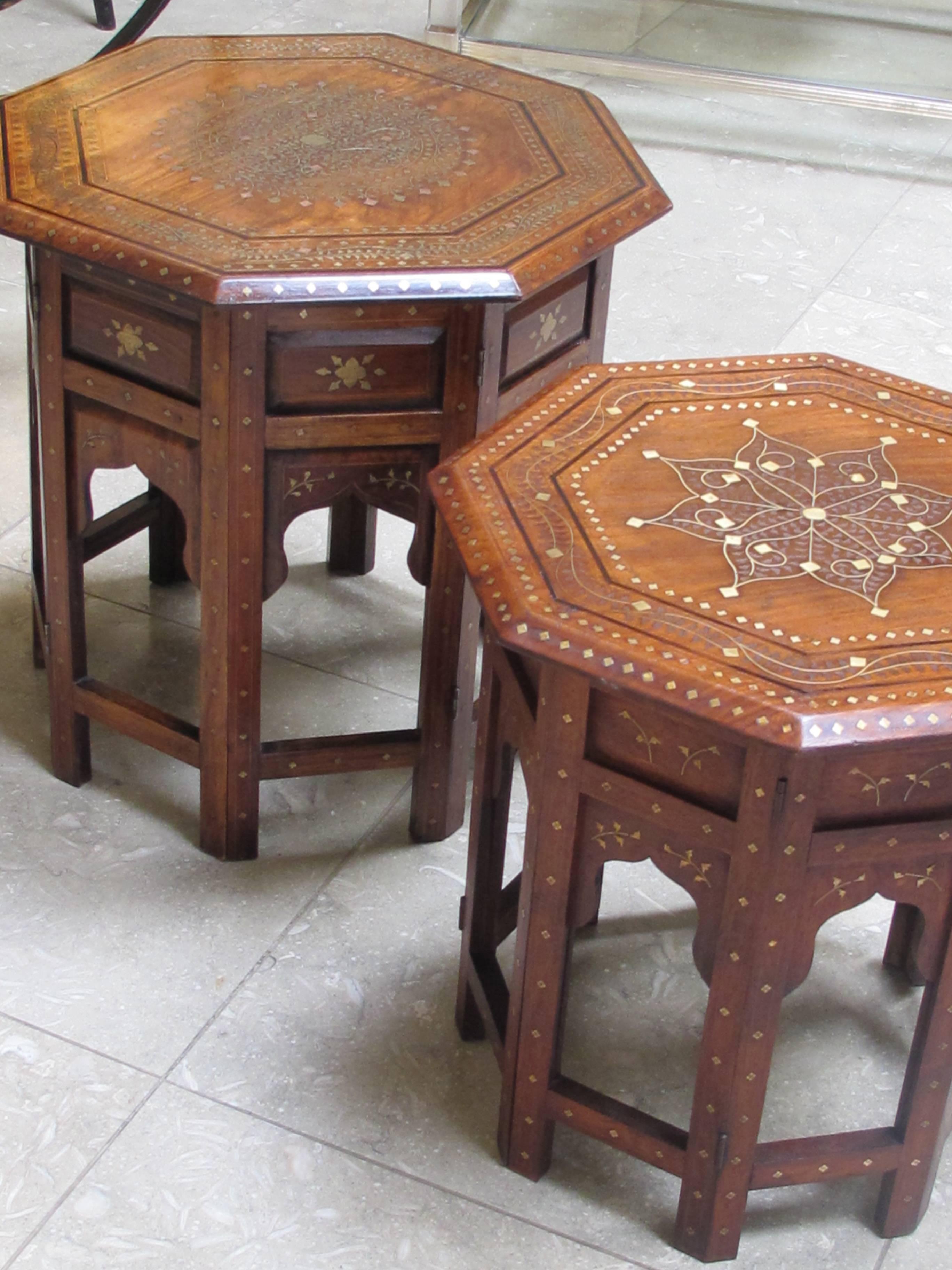 Intricately Designed Anglo-Indian Brass and Copper Octagonal Traveling Table 1