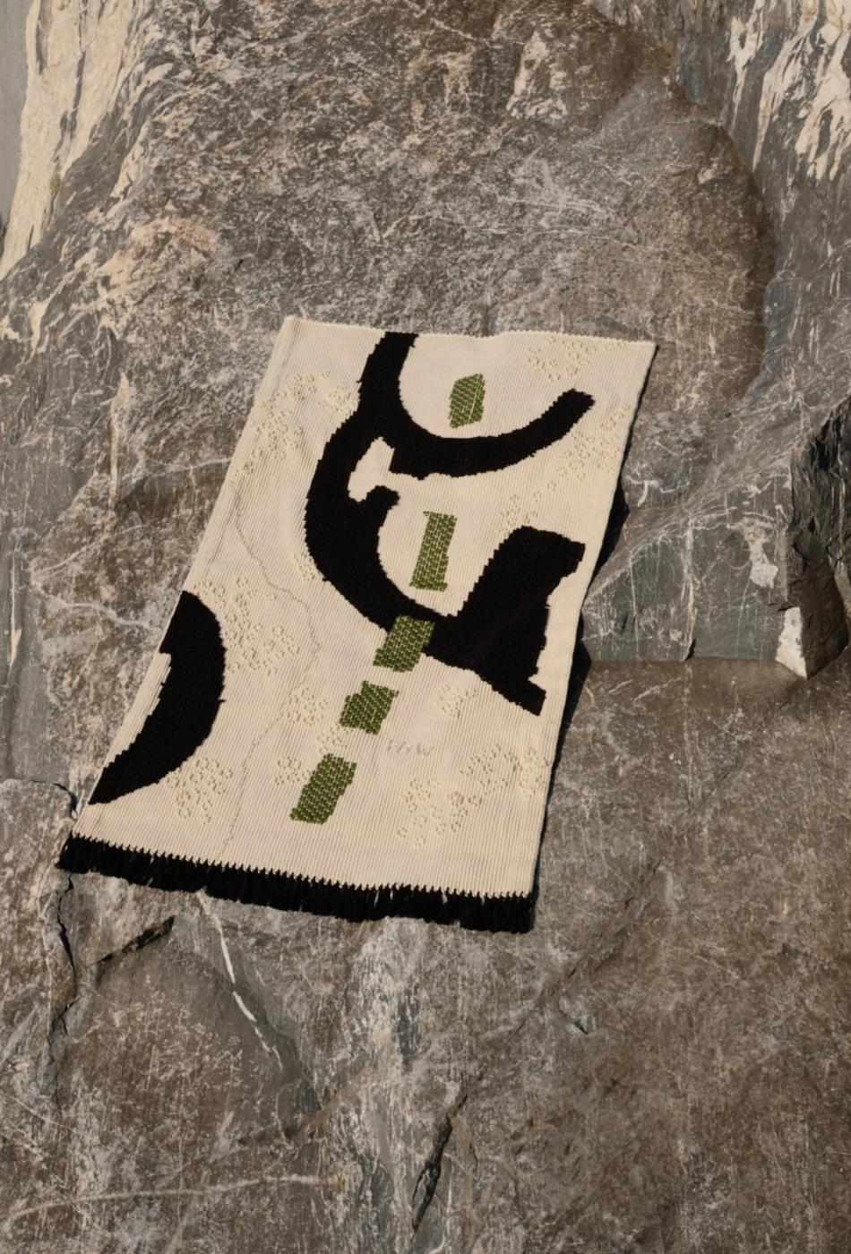 Contemporary Intricately Woven Nuragic Satellitaria Tapestry by Roberto Sironi in Cream For Sale