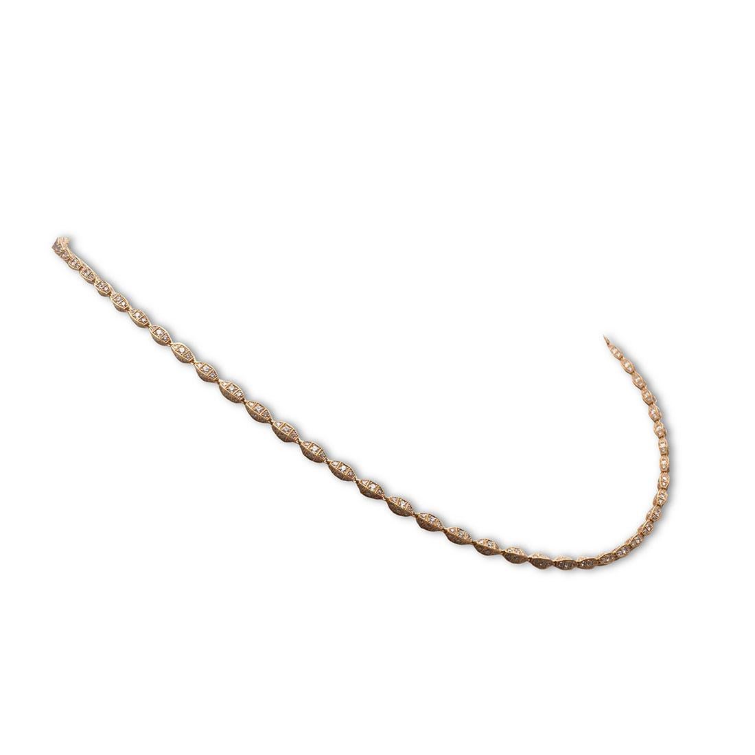 Brilliant Cut Rose Gold and Diamond Necklace